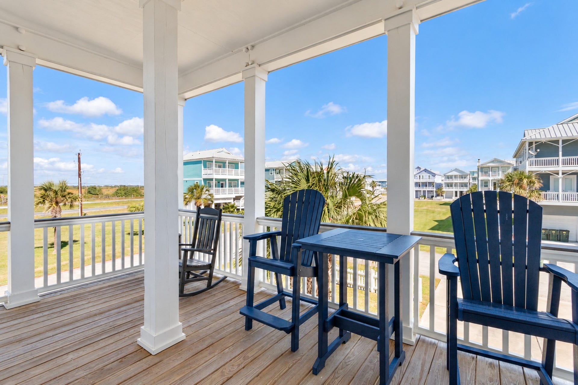 3802 Abalone Road, Galveston, TX 77554 Covered deck leading to the homes entrance