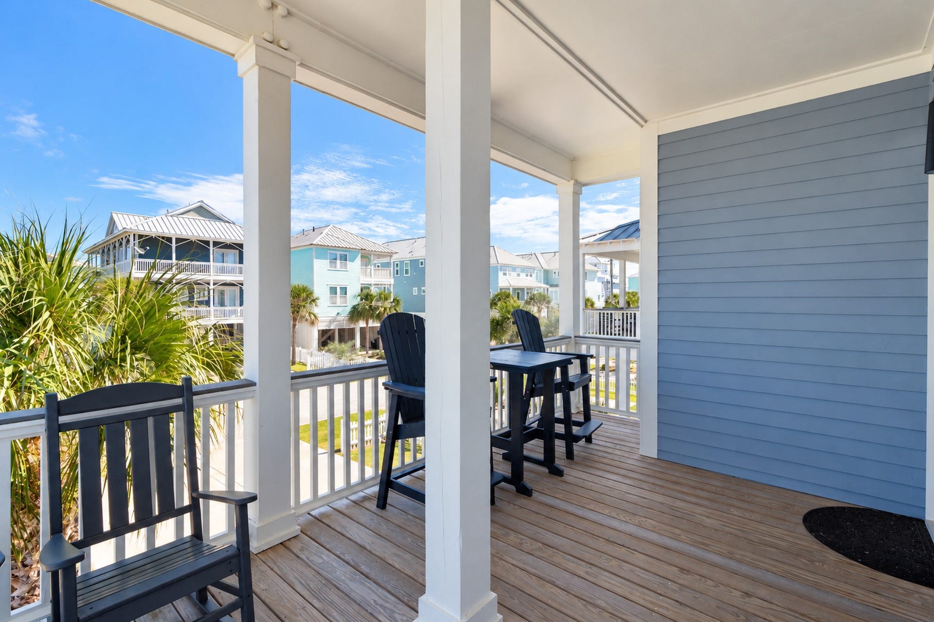 3802 Abalone Road, Galveston, TX 77554 Covered deck leading to the homes entrance