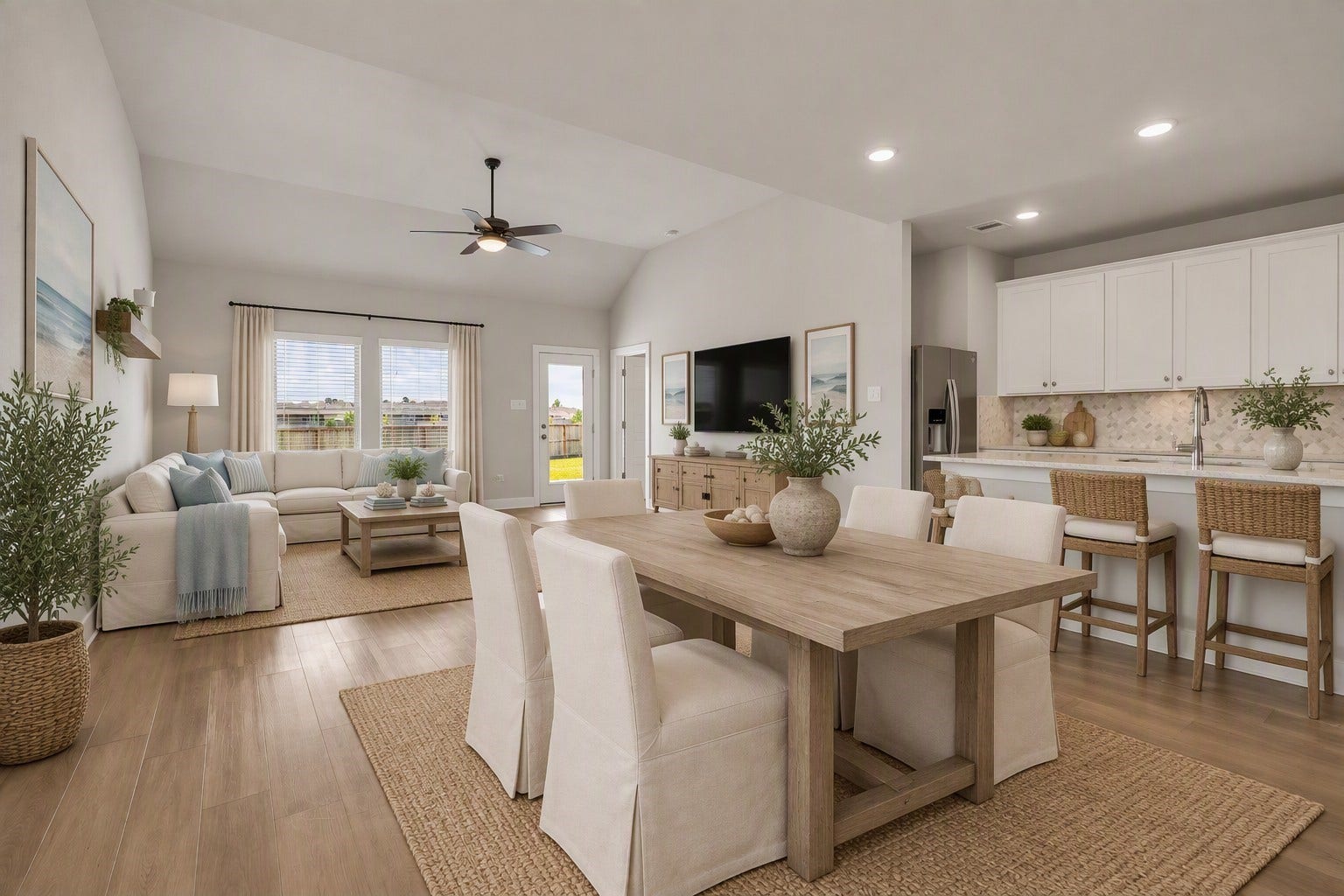 207 Alder Laurels Cove, Magnolia, TX 77354 Virtually staged dining and living area