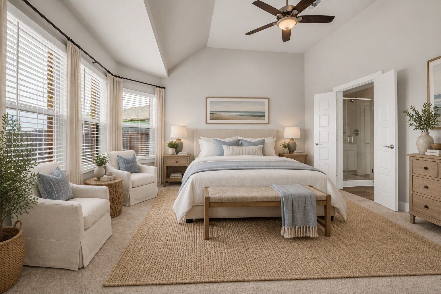 207 Alder Laurels Cove, Magnolia, TX 77354 Virtually staged primary bedroom on first floor