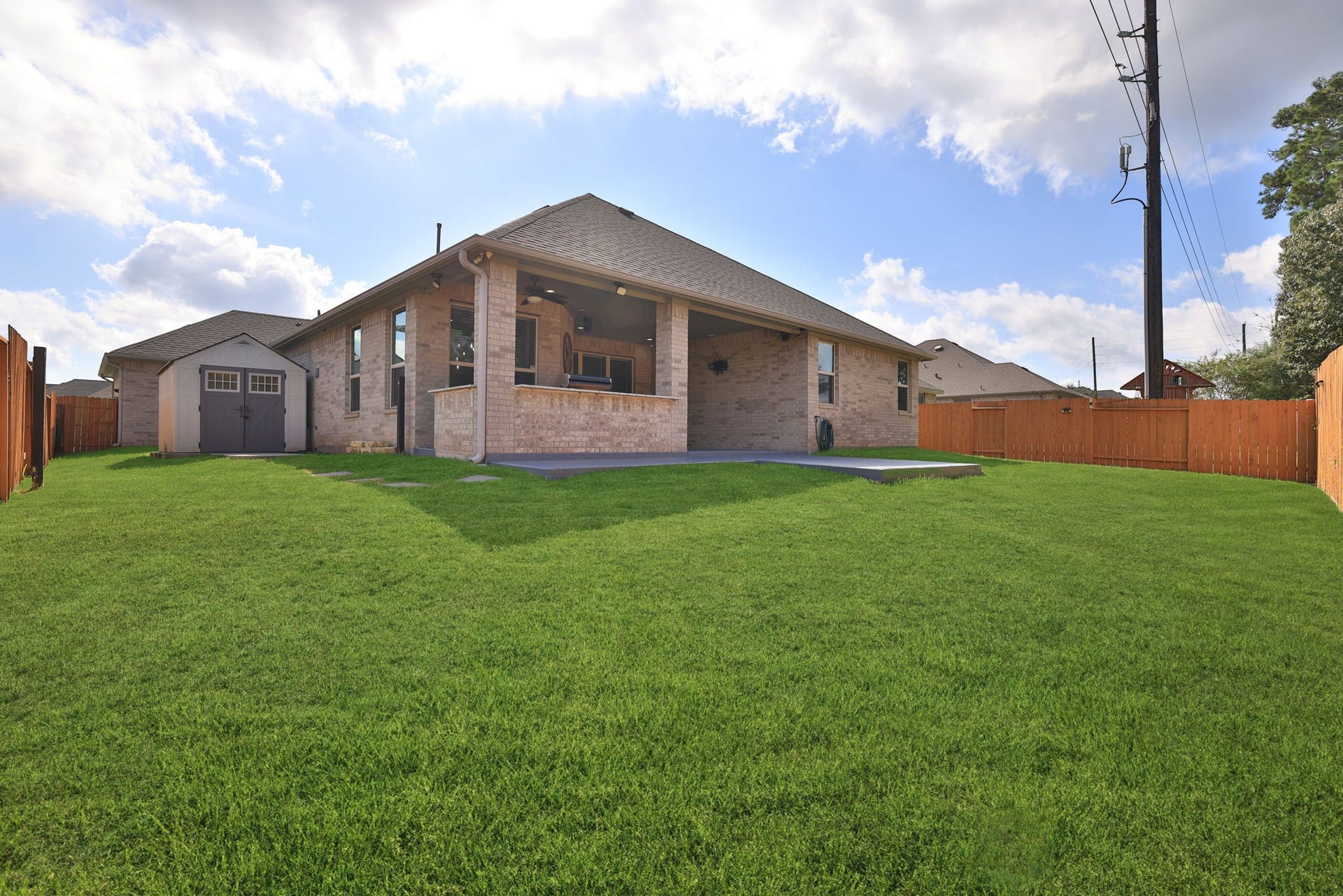 25615 Pinyon Hill Trail, Tomball, TX 77375 Lots of room for playing and enjoying this private backyard with full fence