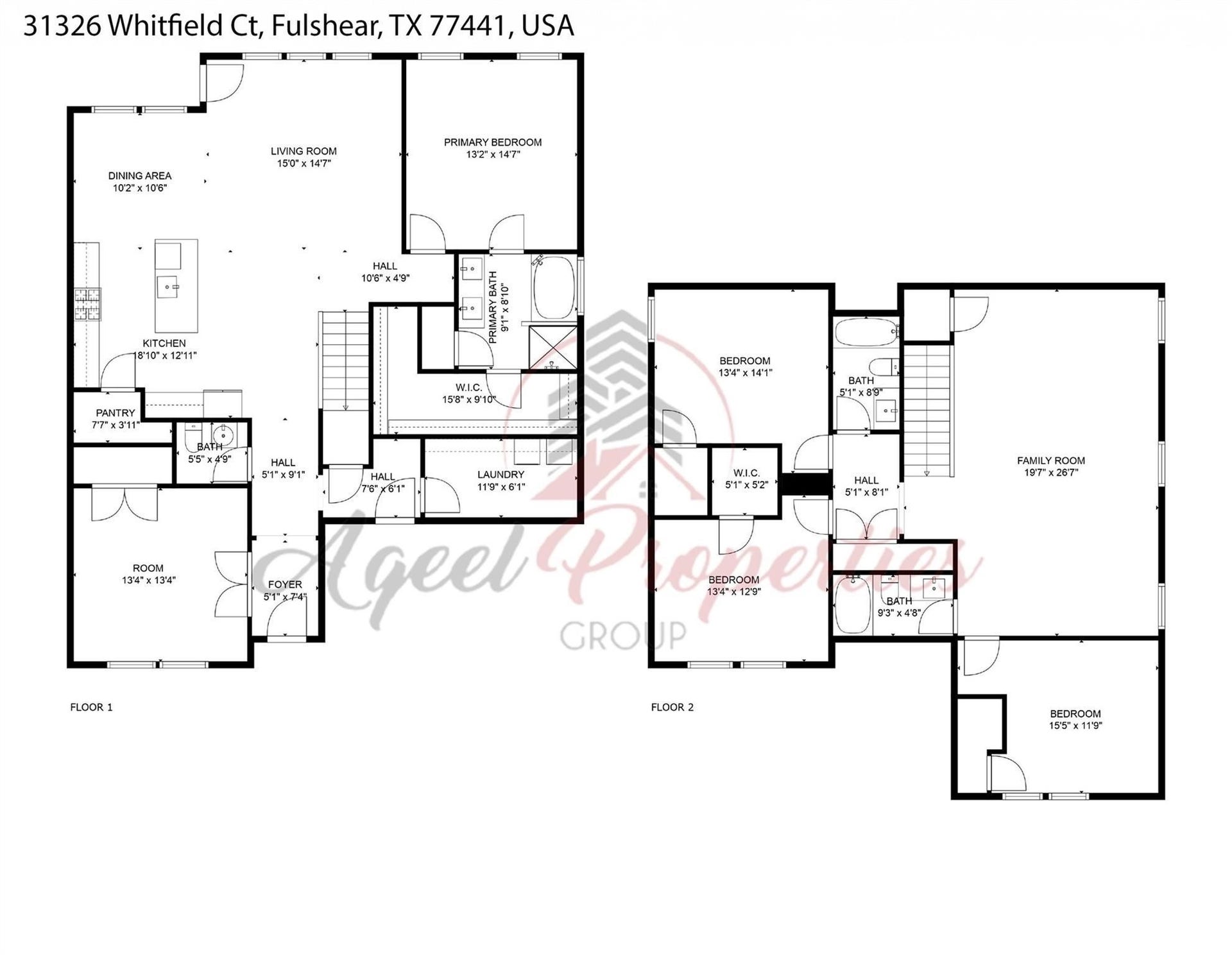 31326 Whitfield Court, Fulshear, TX 77441 Floor Plan.