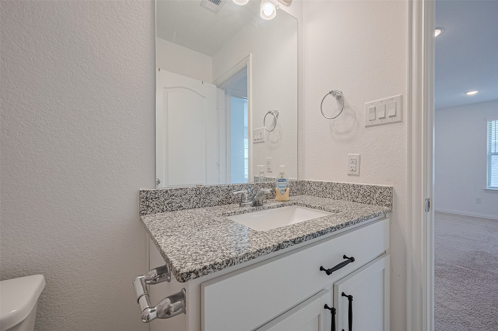 31326 Whitfield Court, Fulshear, TX 77441 A large mirror and sleek fixtures.