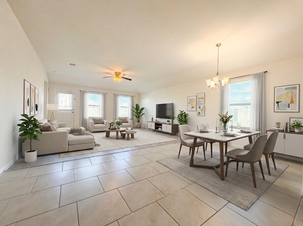 29202 Vernon Forest Court, Katy, TX 77494 digital staged living room and dinning area