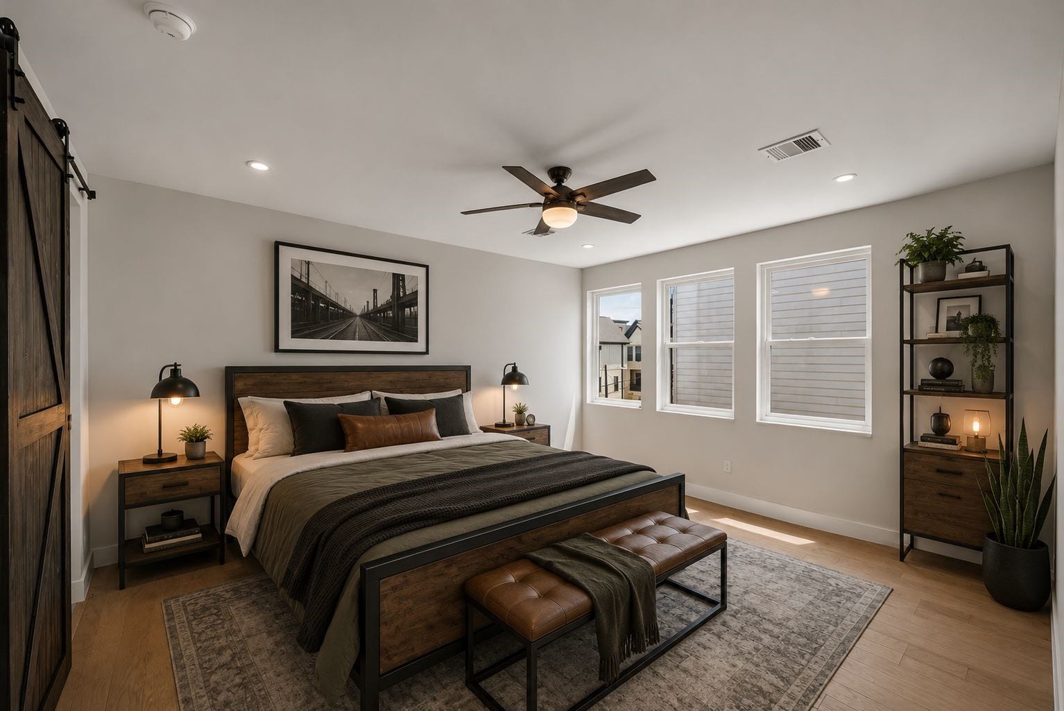 1424 W 23rd Street, #B, Houston, TX 77008 Virtually staged Primary bedroom