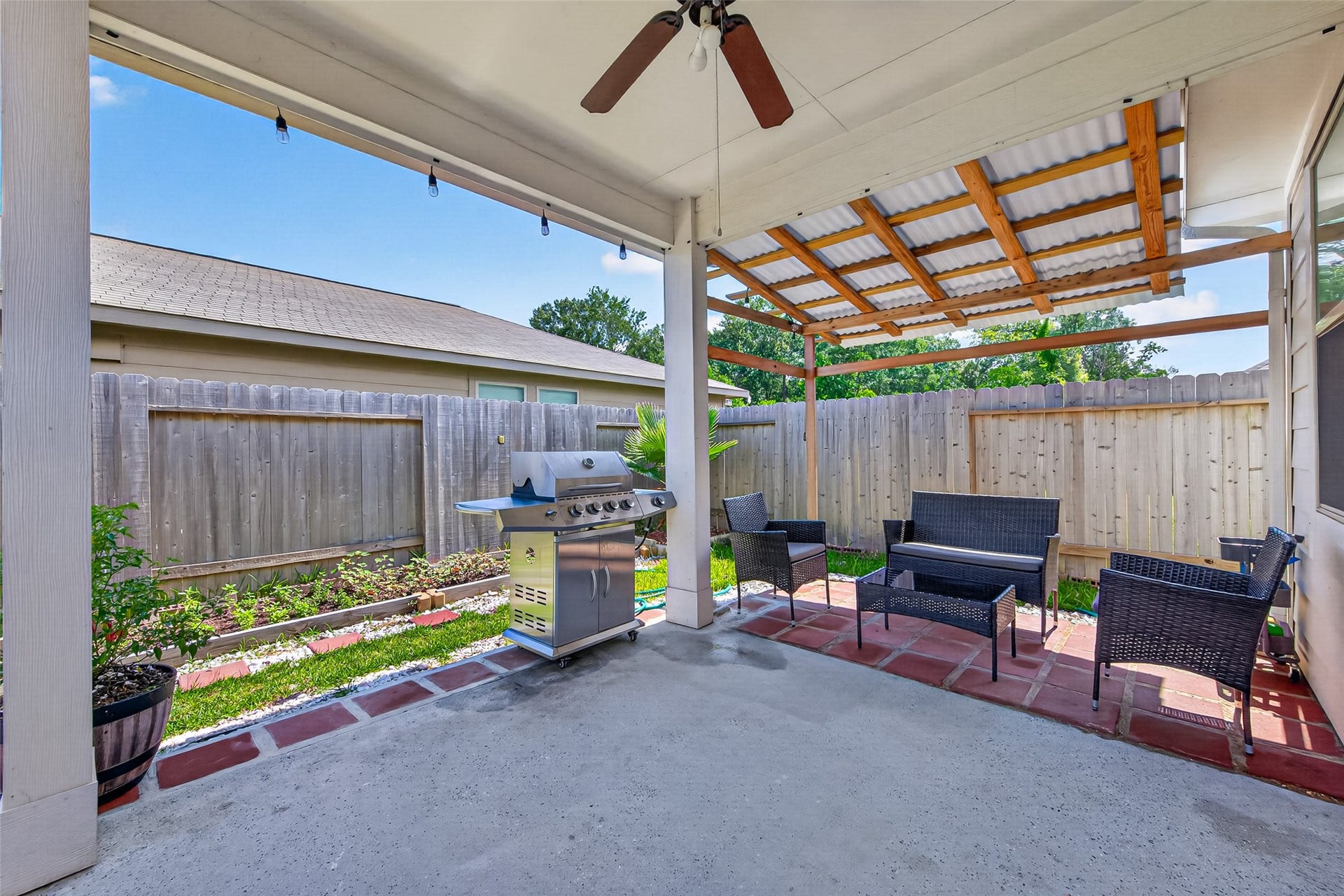 22409 Kinley Street, New Caney, TX 77357 A covered patio, perfect for outdoor entertaining.