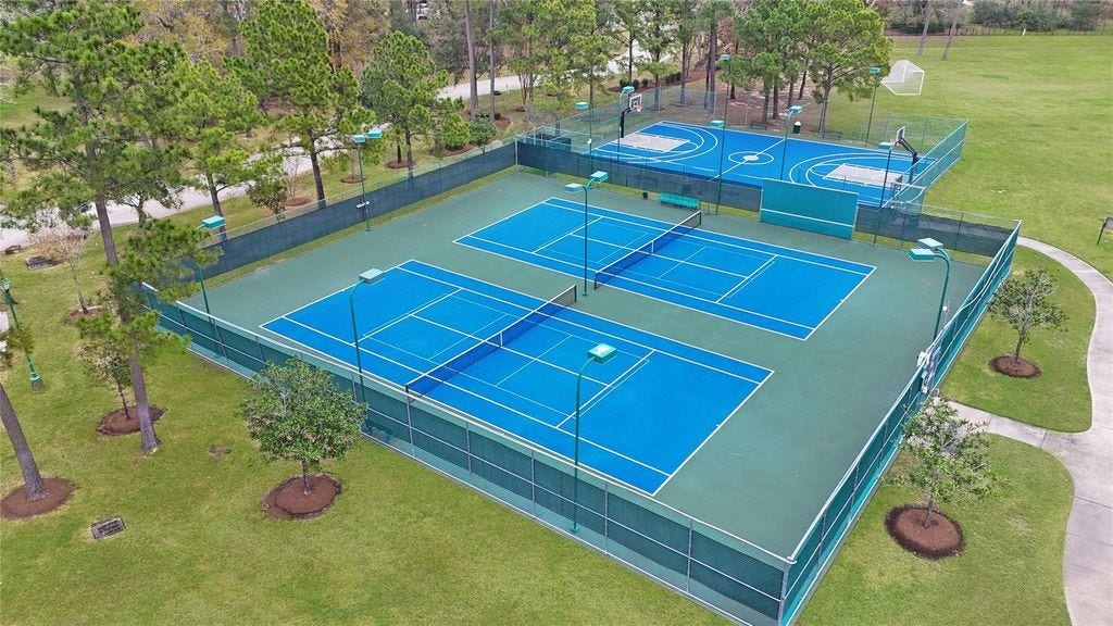 Lighted tennis and basketball courts.