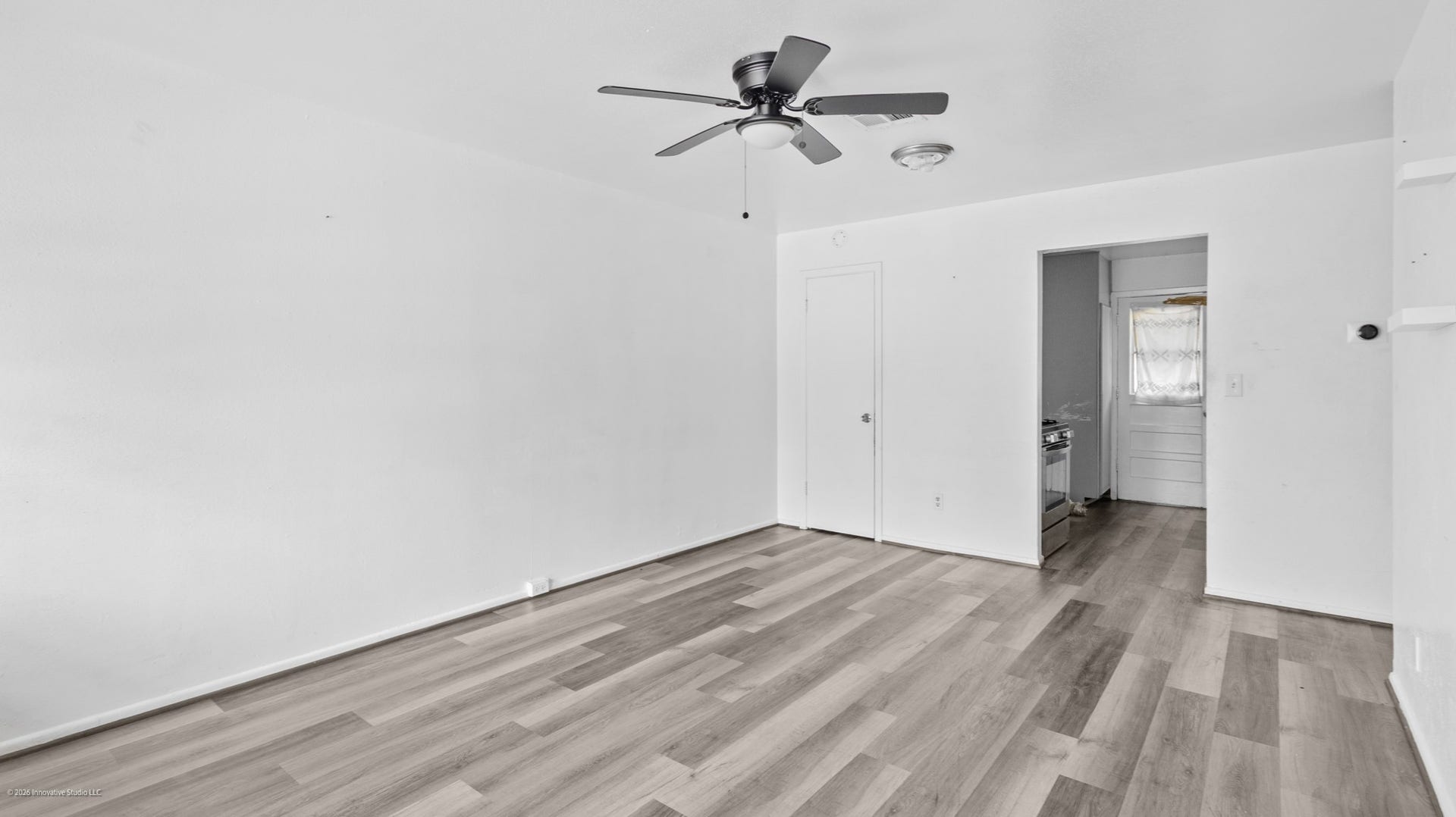 Living Room with Storage Closet