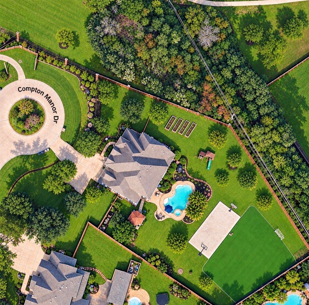 7 Compton Manor Drive, Spring, TX 77379 Aerial photo virtually enhanced