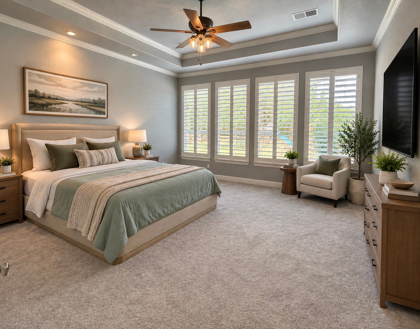 7 Compton Manor Drive, Spring, TX 77379 Primary Bedroom 1 virtually staged
