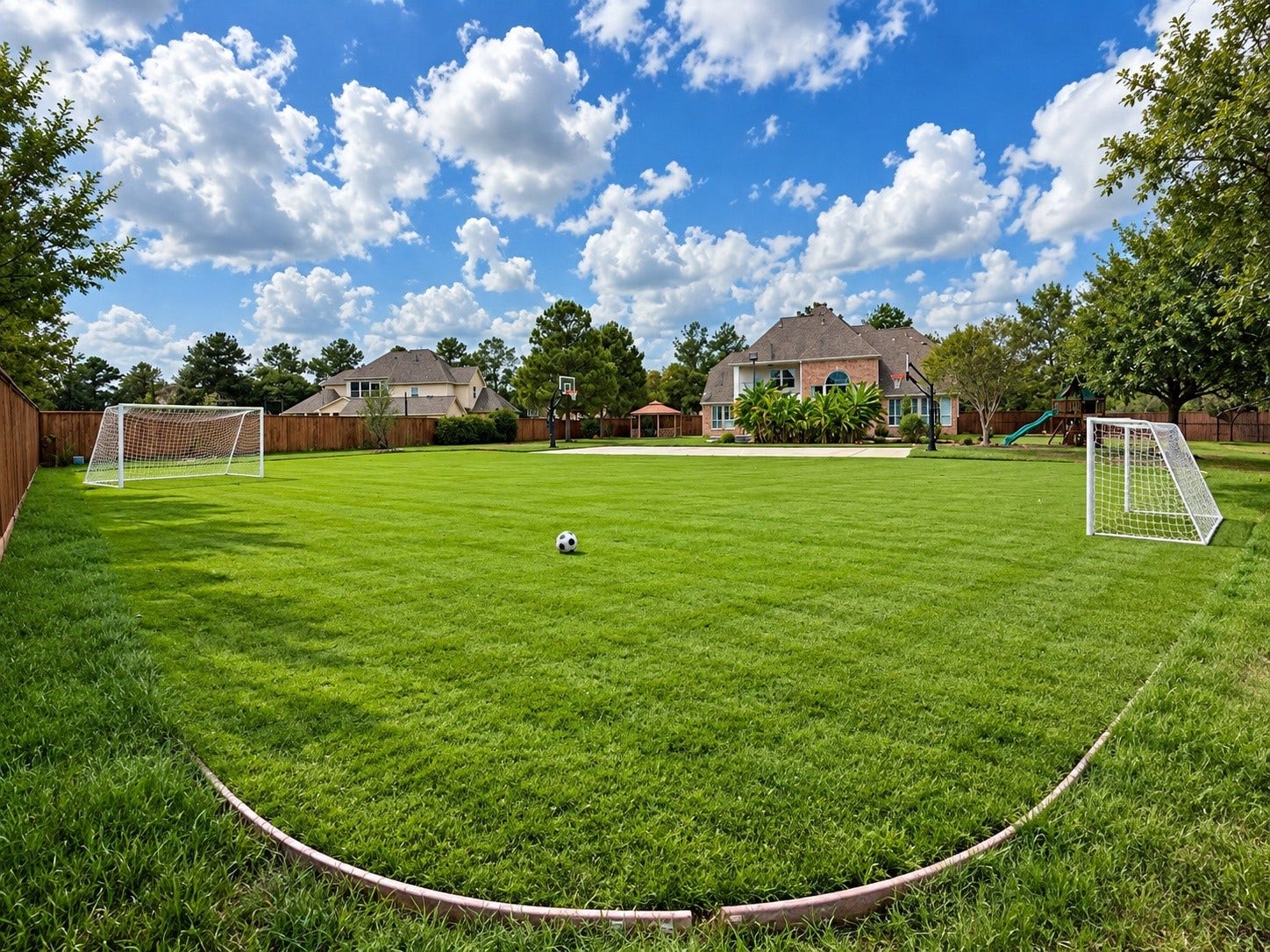 7 Compton Manor Drive, Spring, TX 77379 Astroturf soccer field or use for golf putting. Virtually enhanced