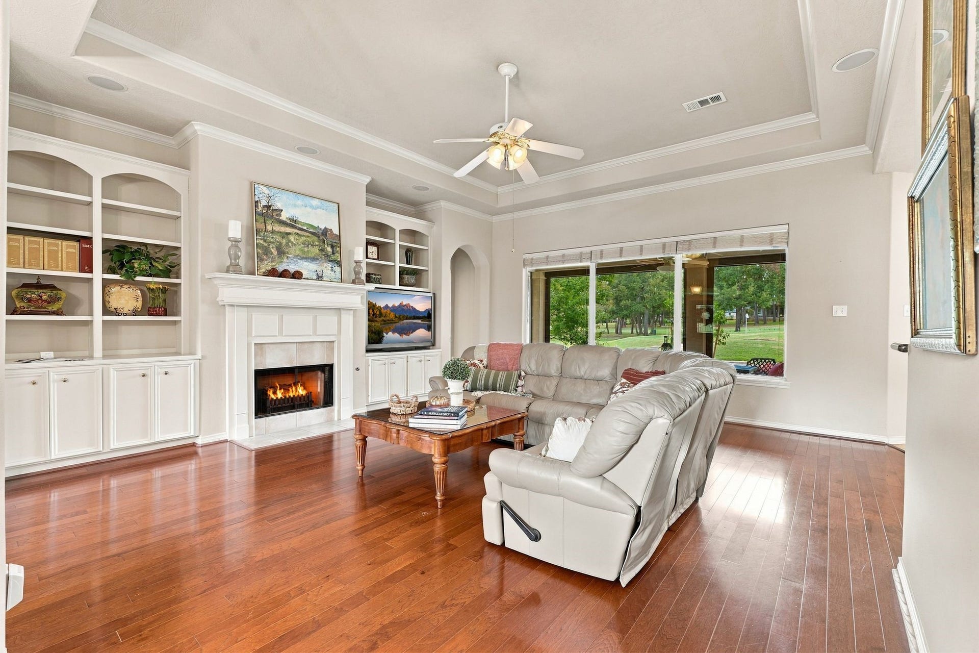156 April Waters Drive W, Conroe, TX 77356 This space opens is all set up with sound and entertainment system