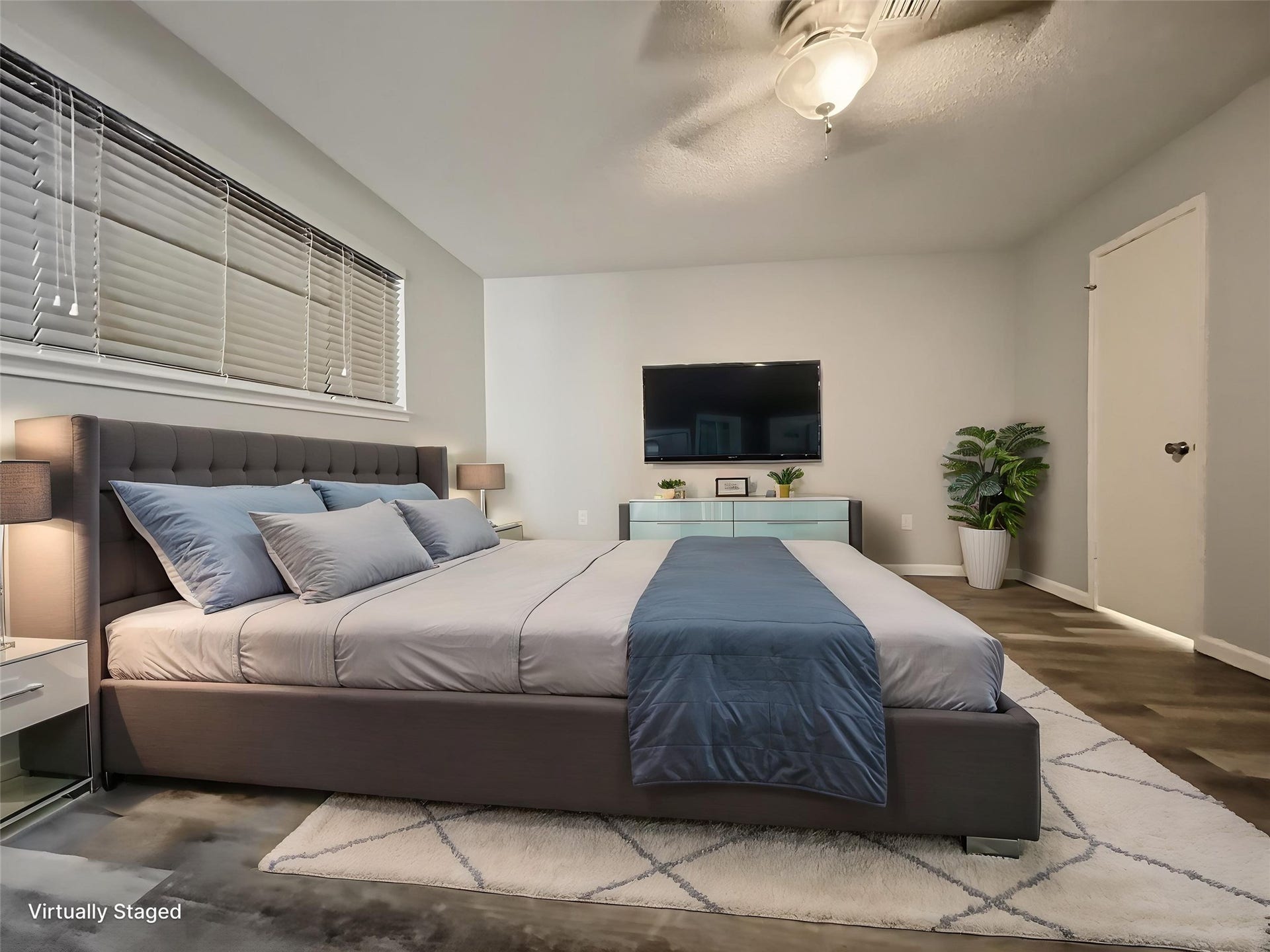 13768 Hollowgreen Drive, #510, Houston, TX 77082 Virtual staged view of the primary bedroom.