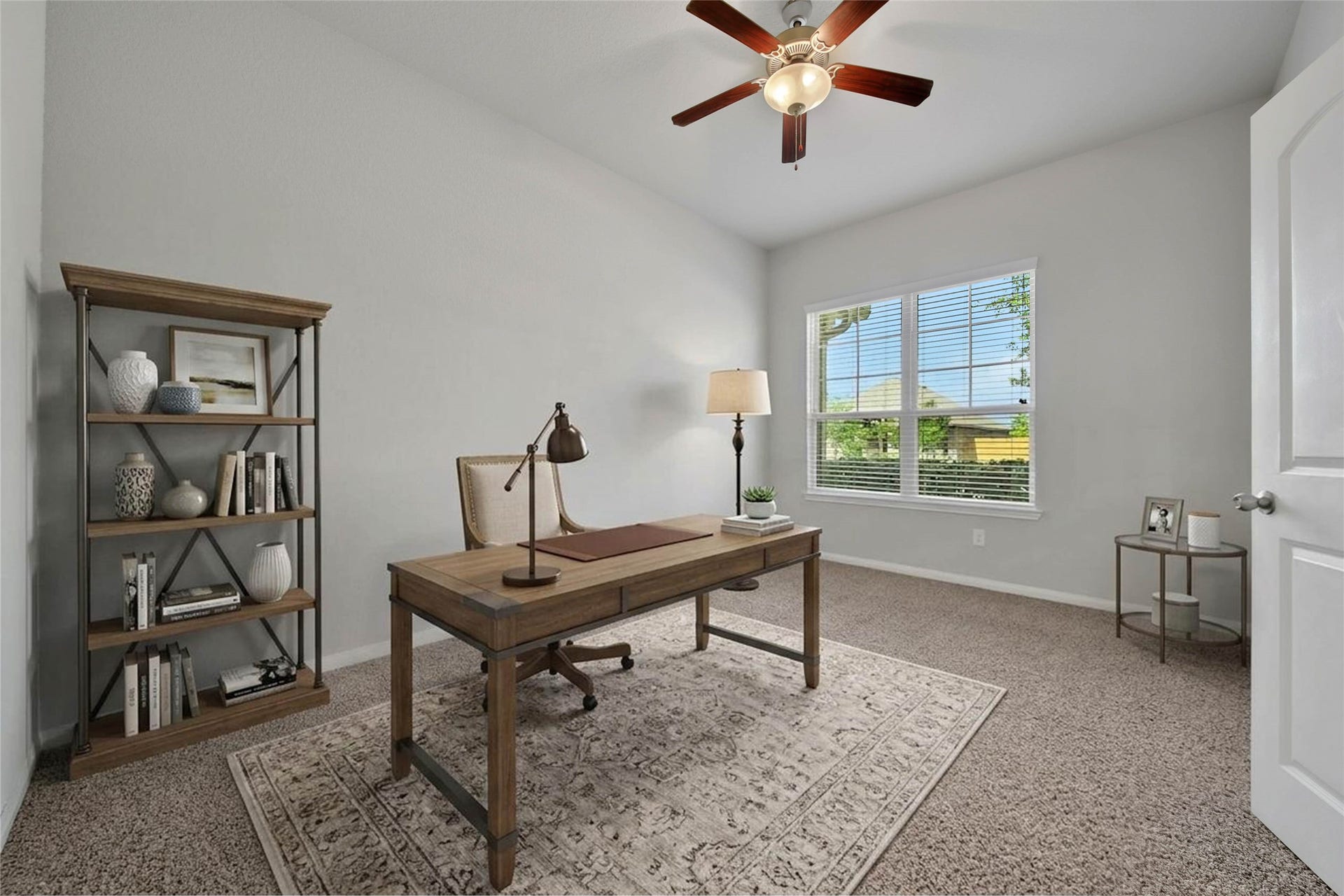 15423 Hopkins Cedar Drive, Humble, TX 77346 Double doors lead to private study/home office (virtually staged)