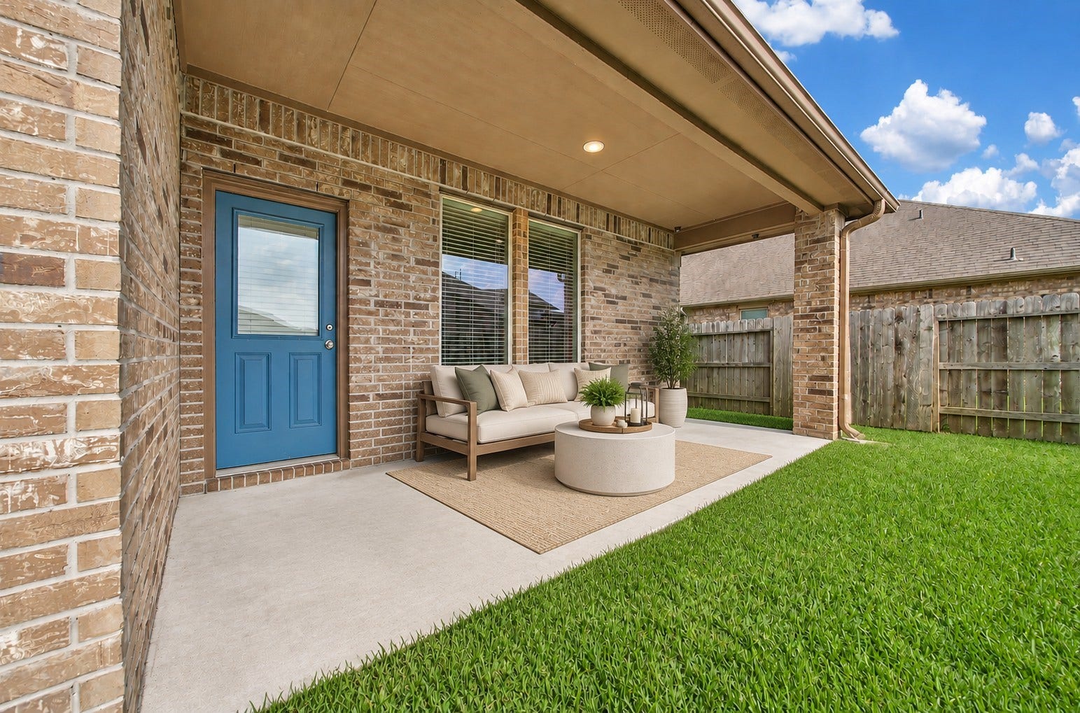 15423 Hopkins Cedar Drive, Humble, TX 77346 Wonderful covered patio for outdoor living space! (Virtually staged)