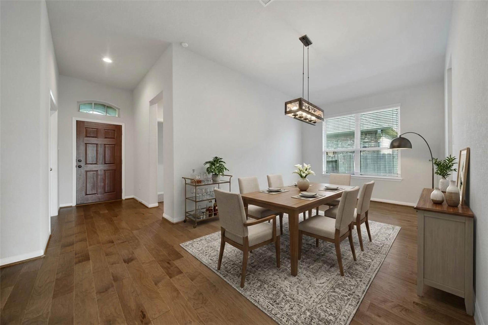15423 Hopkins Cedar Drive, Humble, TX 77346 Formal Dining Room with direct access to the kitchen (virtually staged)