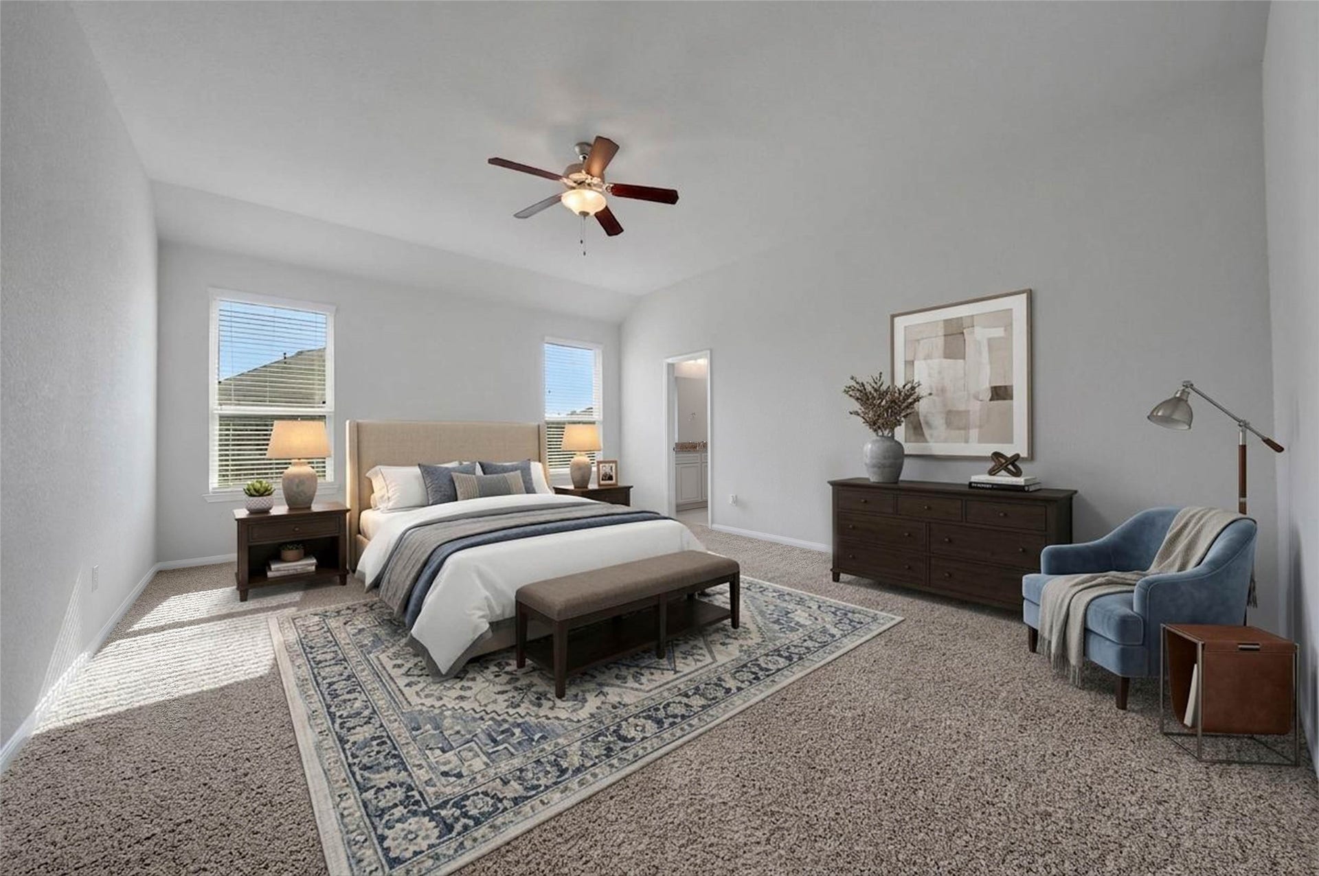 15423 Hopkins Cedar Drive, Humble, TX 77346 Master suite is located in the rear of the home (virtually staged)