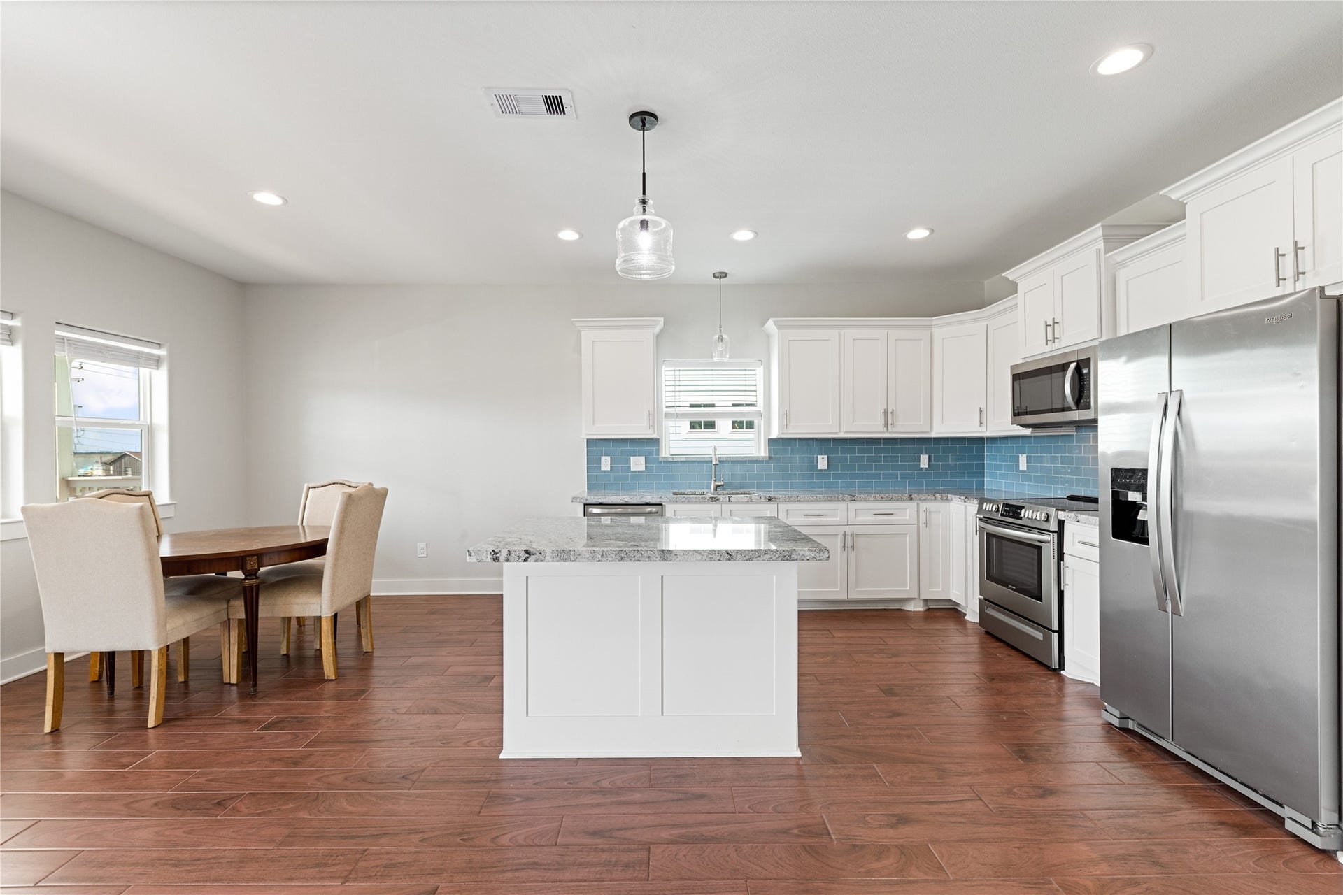 21325 Gulf Drive, Galveston, TX 77554 Open concept living, dining, & kitchen
