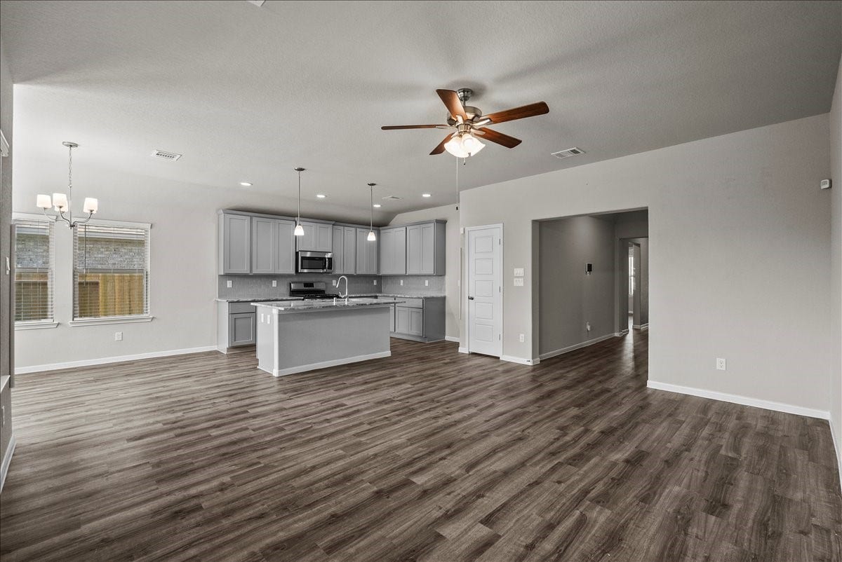 Look at all the space w/ open concept kitchen