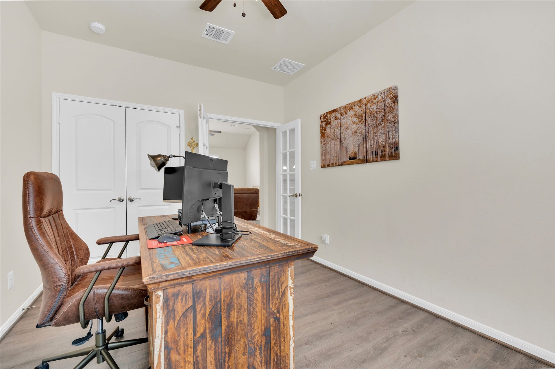 1849 Kenley Way, Alvin, TX 77511 Inviting home office, 4th bedroom, or play area. The french doors add additional privacy.