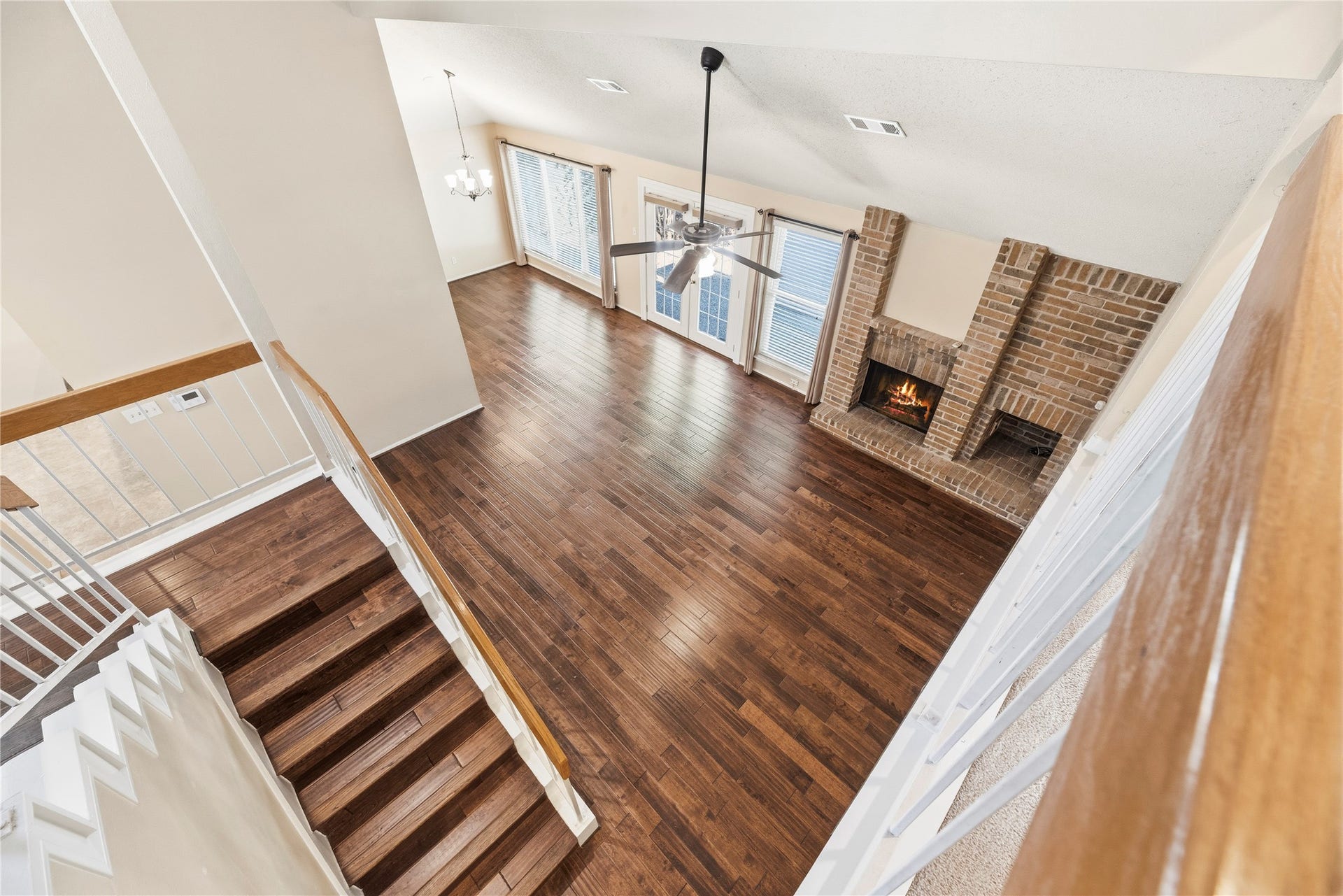 Bird's eye view of the family room.