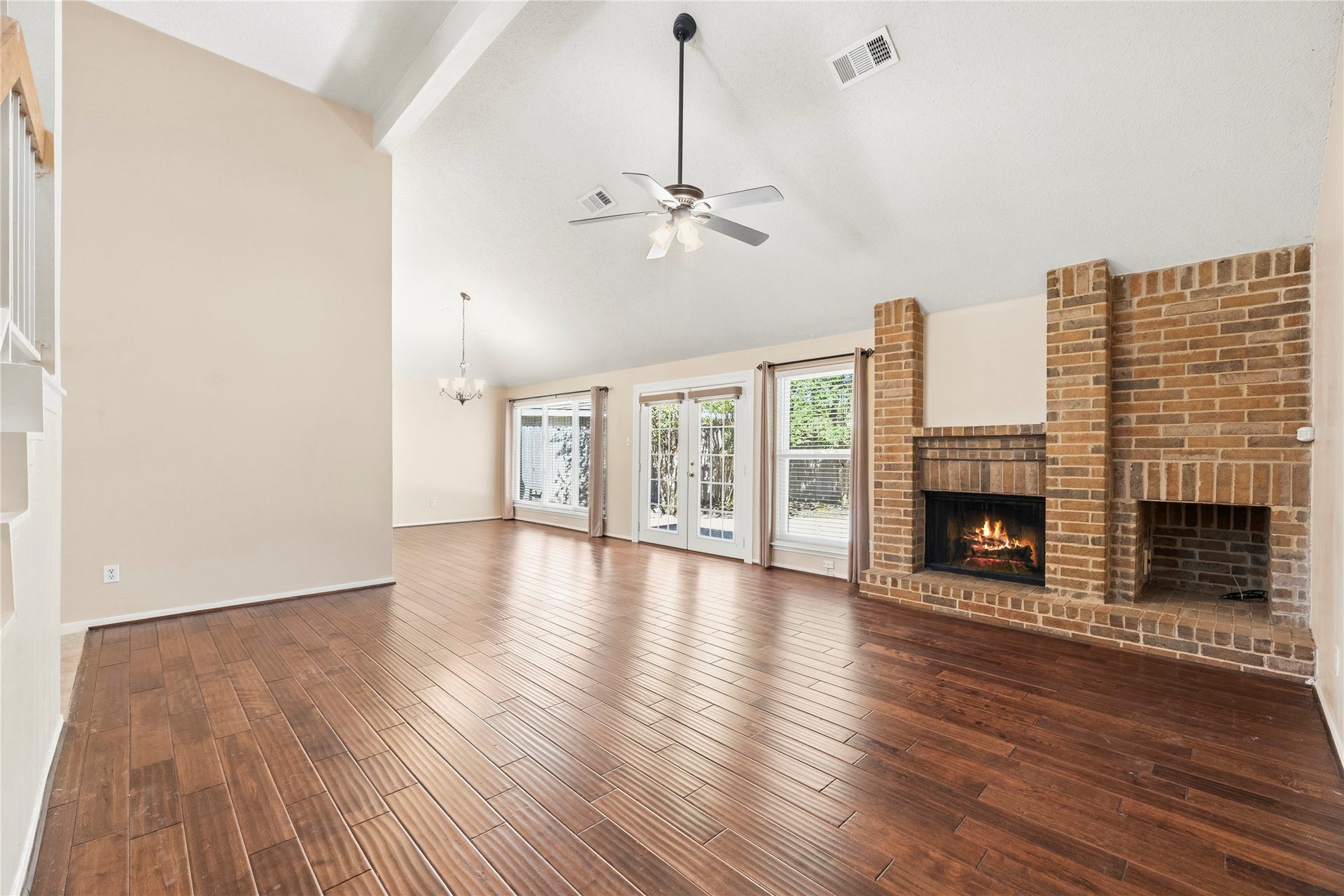 The family room into the dining area.