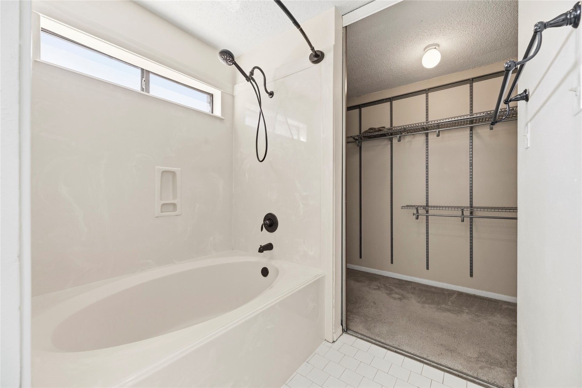 Garden tub/shower combination.