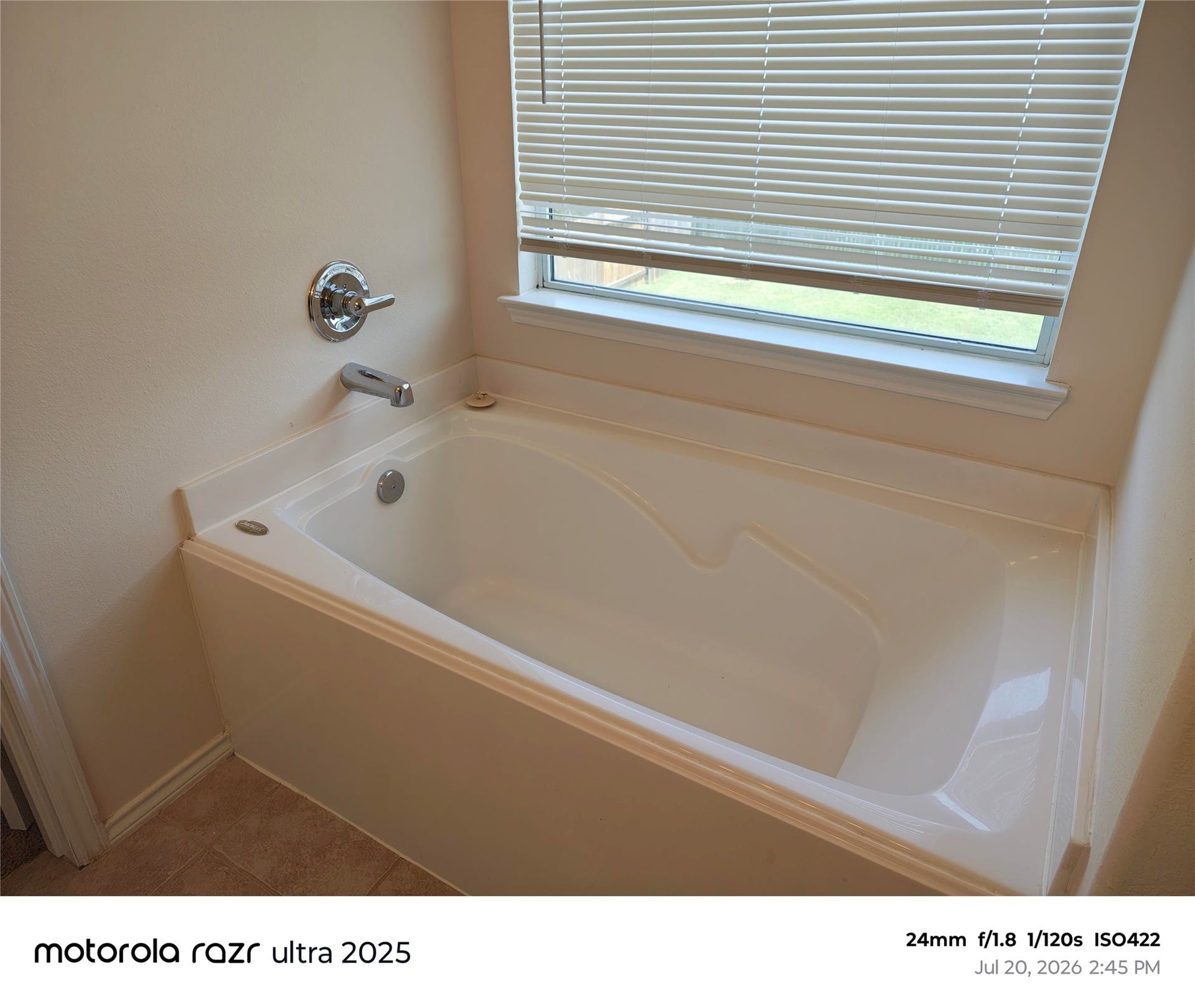 large soaking tub. also, a standing shower.
