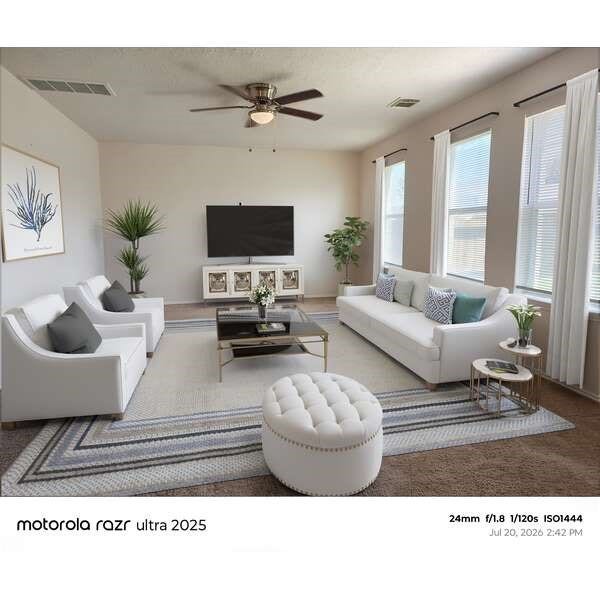 Photos staging for the size of the living room