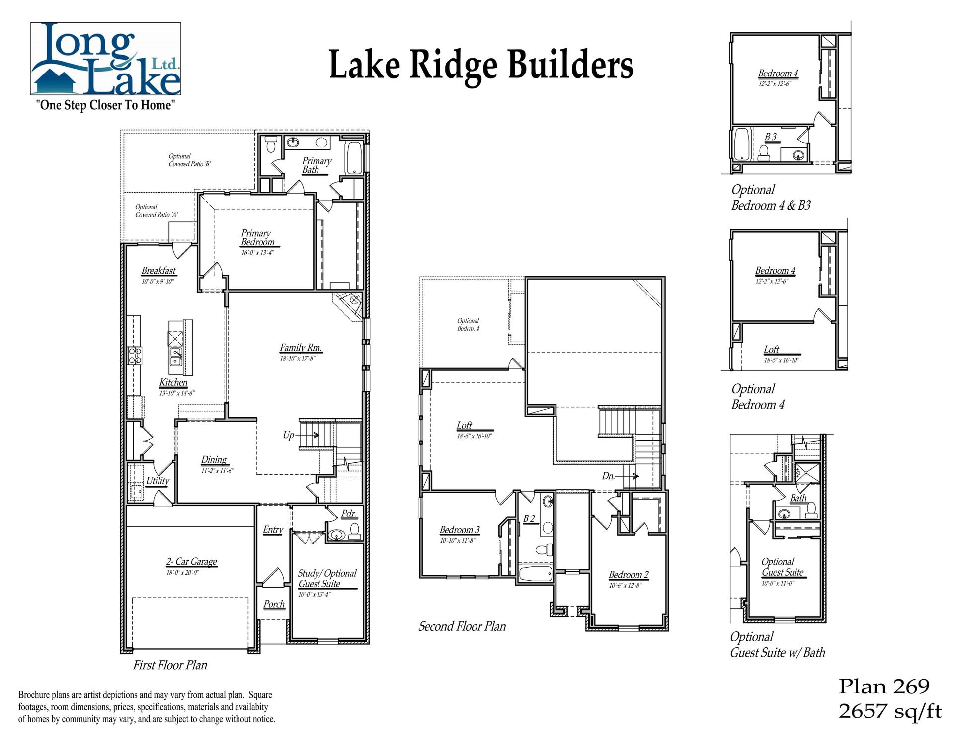 Plan 269 features 4 bedrooms, 3 full baths, and over 2,800 square feet of living space