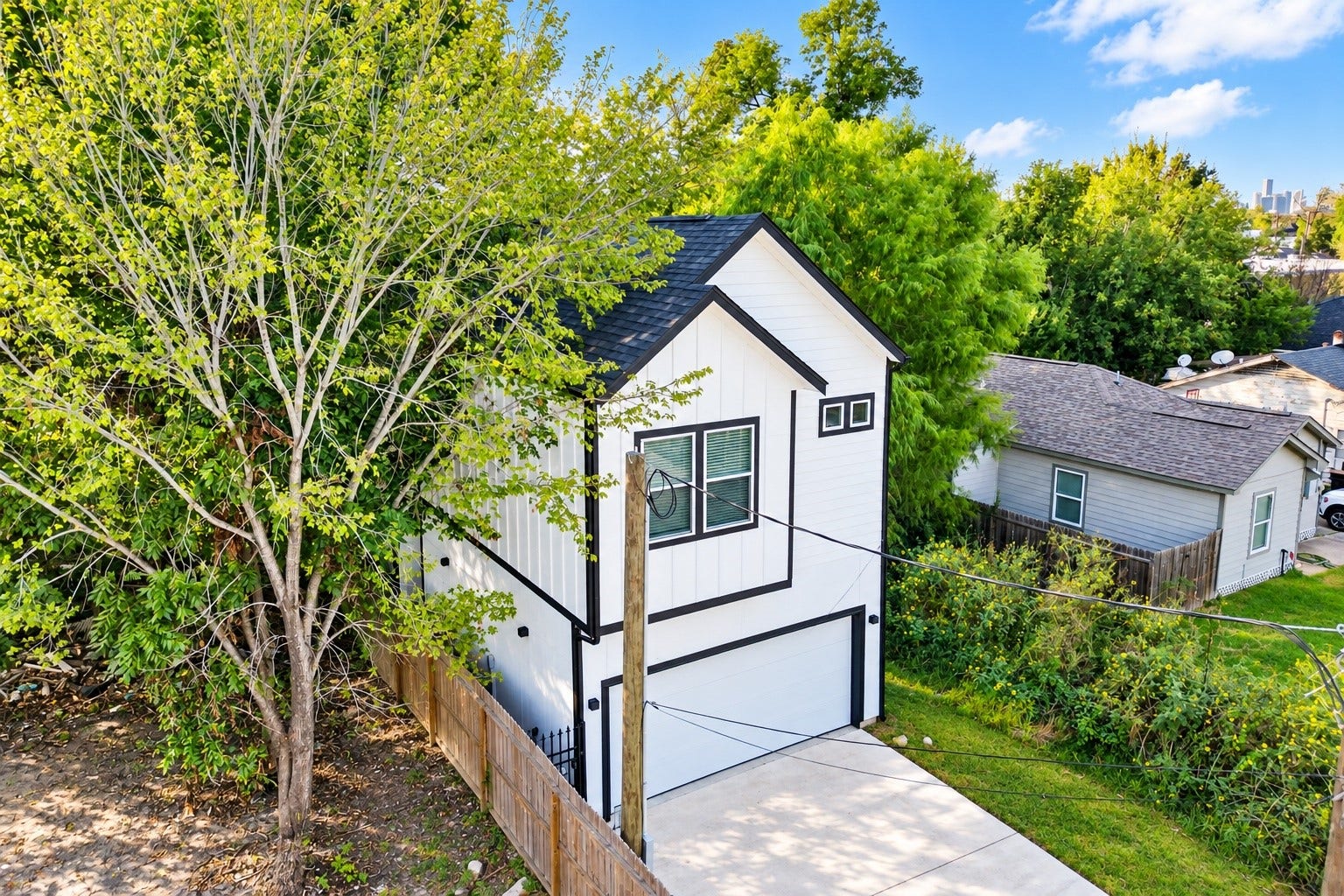Modern exterior with attached garage