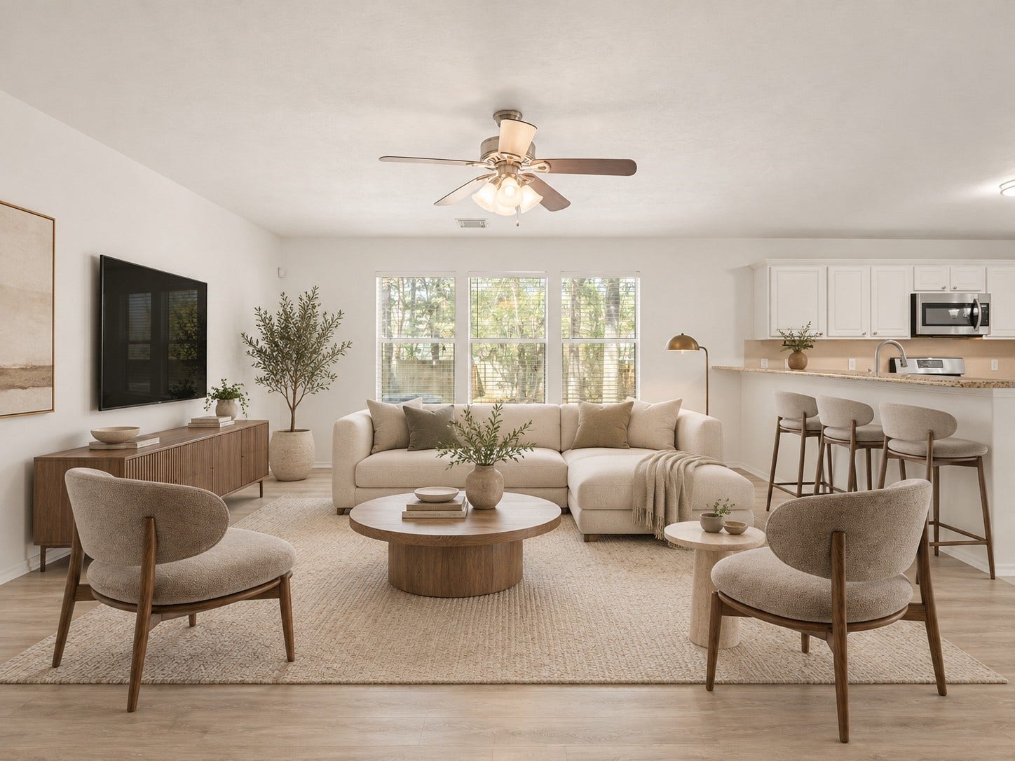 115 S Vesper Bend Circle, Spring, TX 77382 Virtually staged living room