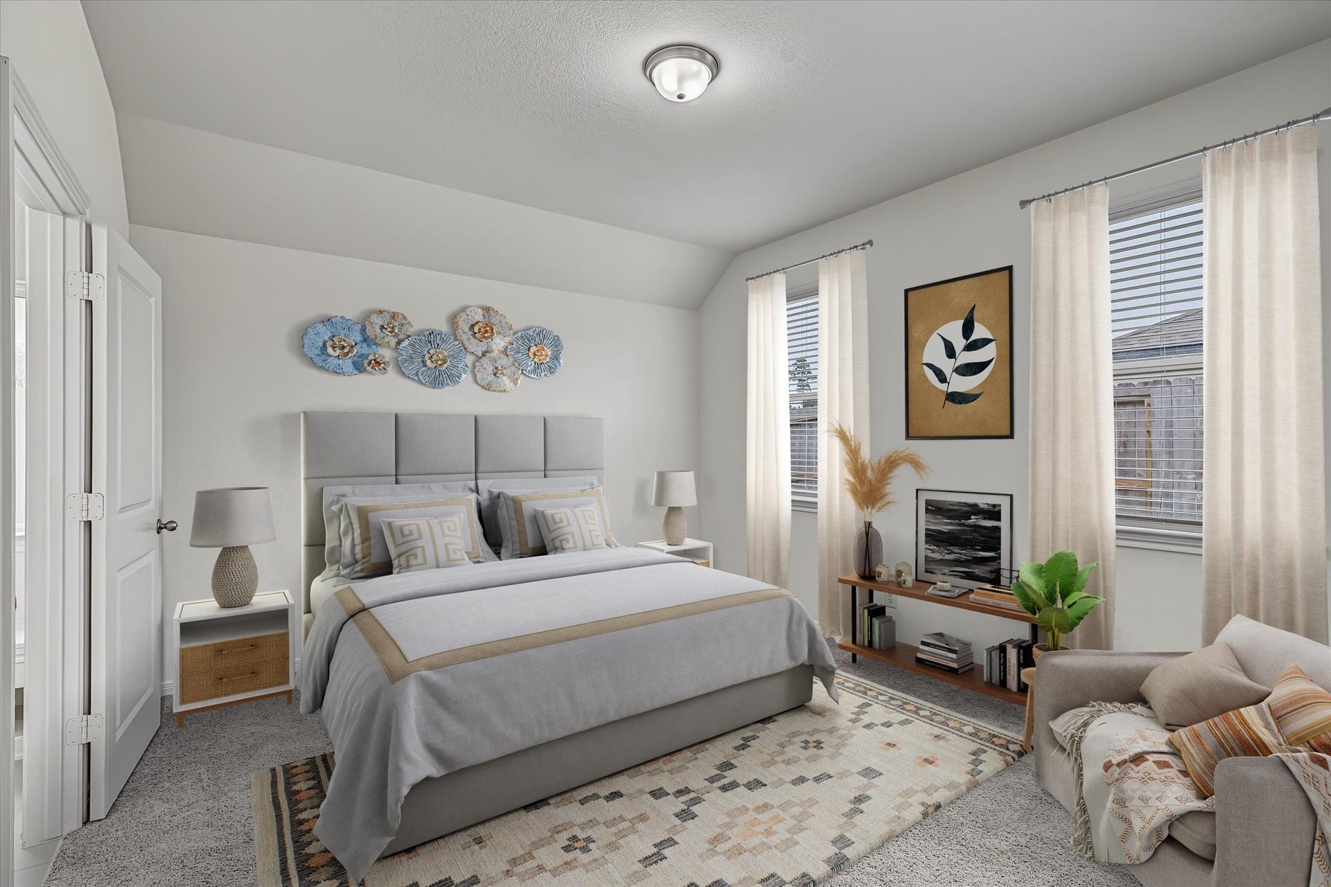 9607 Bright Song Lane, Houston, TX 77078 Digitally Enhance image of the primary bedroom.