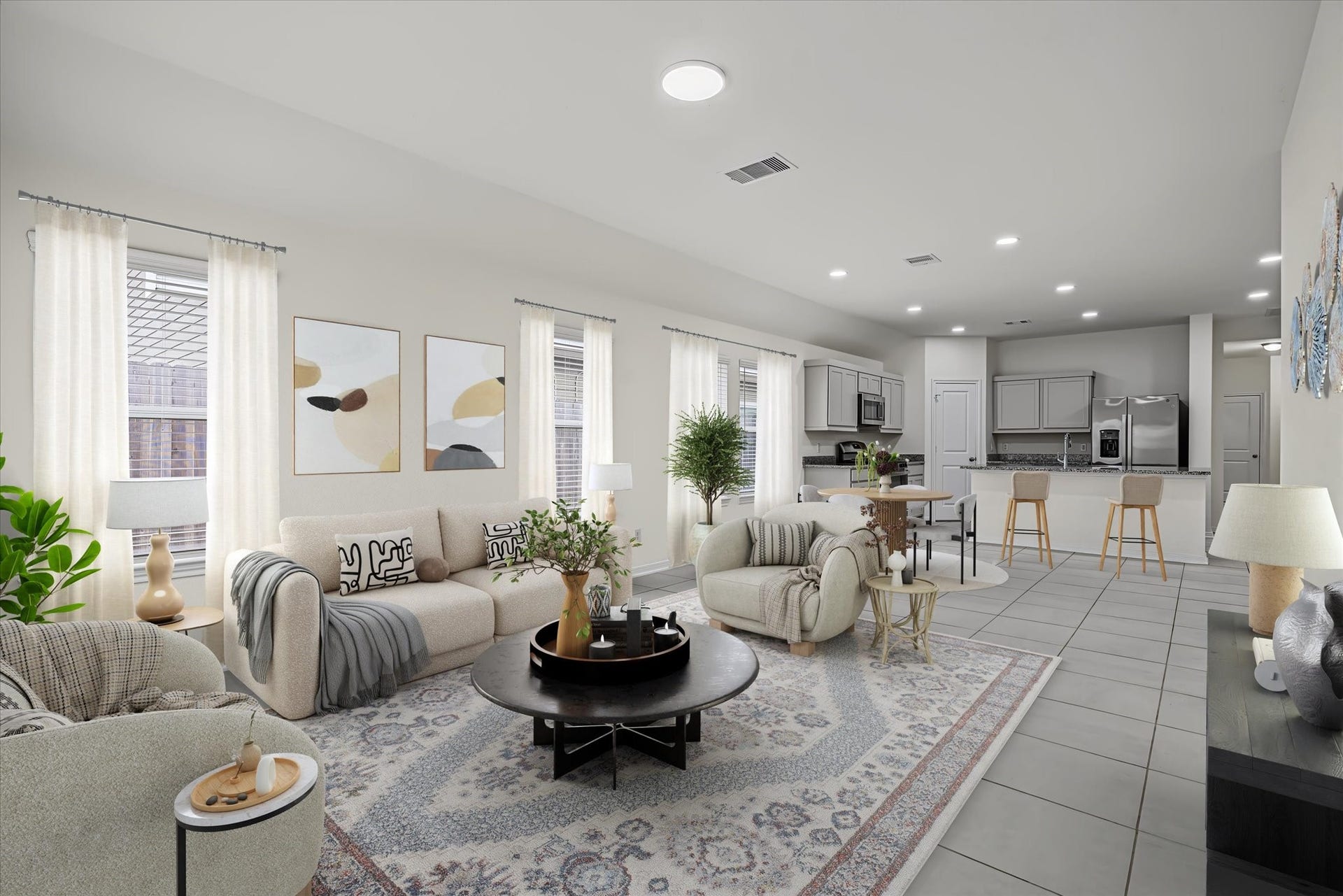 9607 Bright Song Lane, Houston, TX 77078 Digitally Enhanced Image of the Den