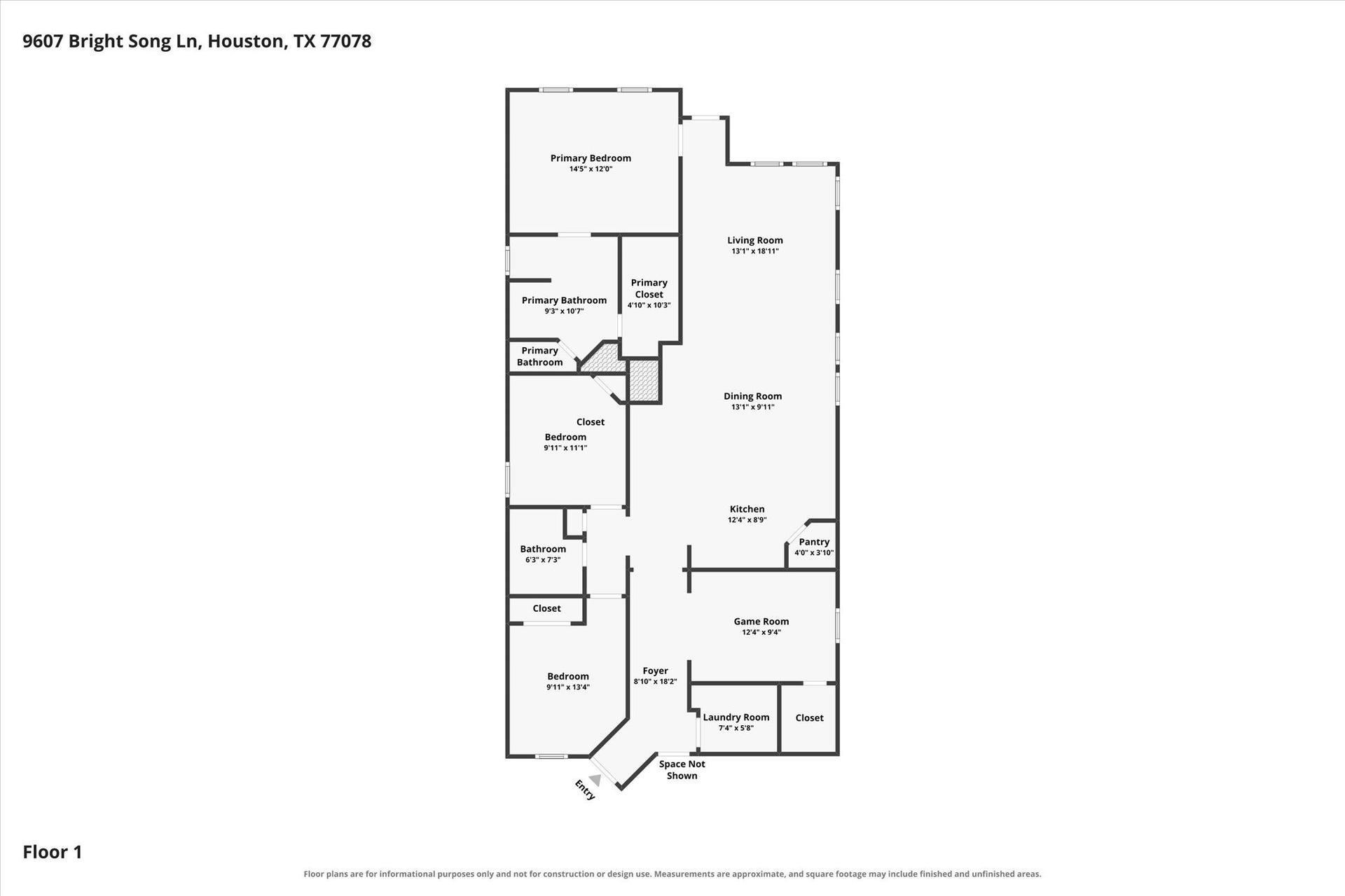 9607 Bright Song Lane, Houston, TX 77078 Floor Plan