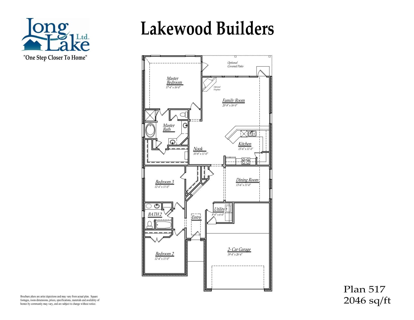 3201 Skerne Spring Drive, Spring, TX 77373 Plan 517 features 3 bedrooms, 2 full baths and over 2,000 square feet of living space.