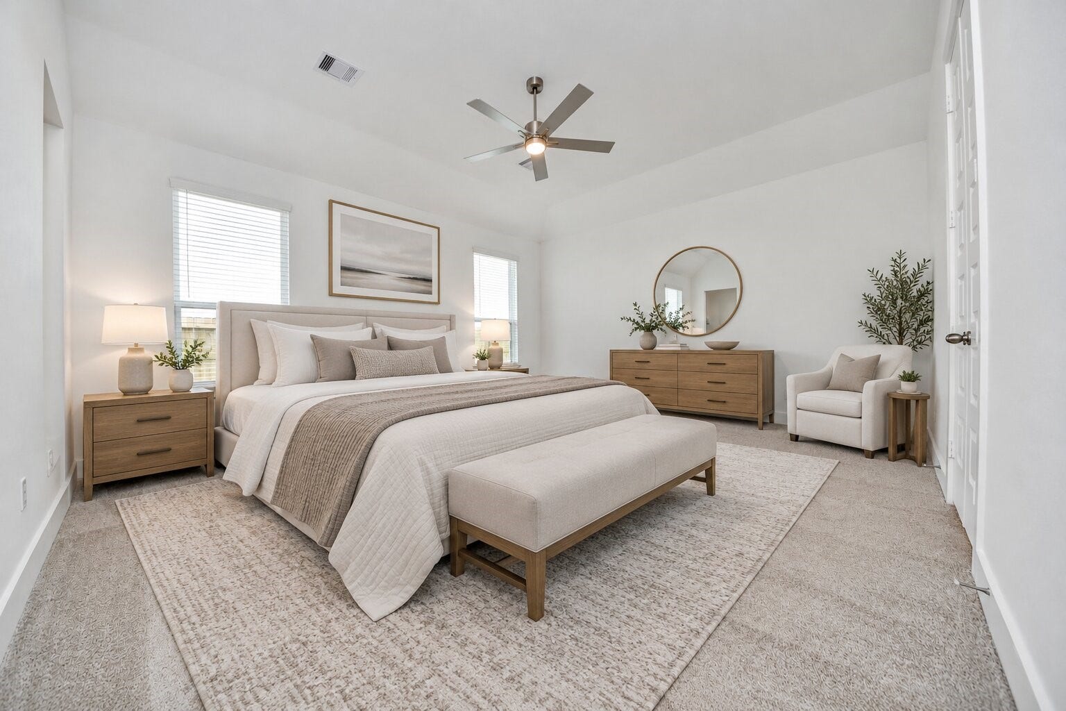 3201 Skerne Spring Drive, Spring, TX 77373 Virtually Staged - Primary Bedroom. Sample photo of completed home with similar floor plan. Actual colors and selections may vary.