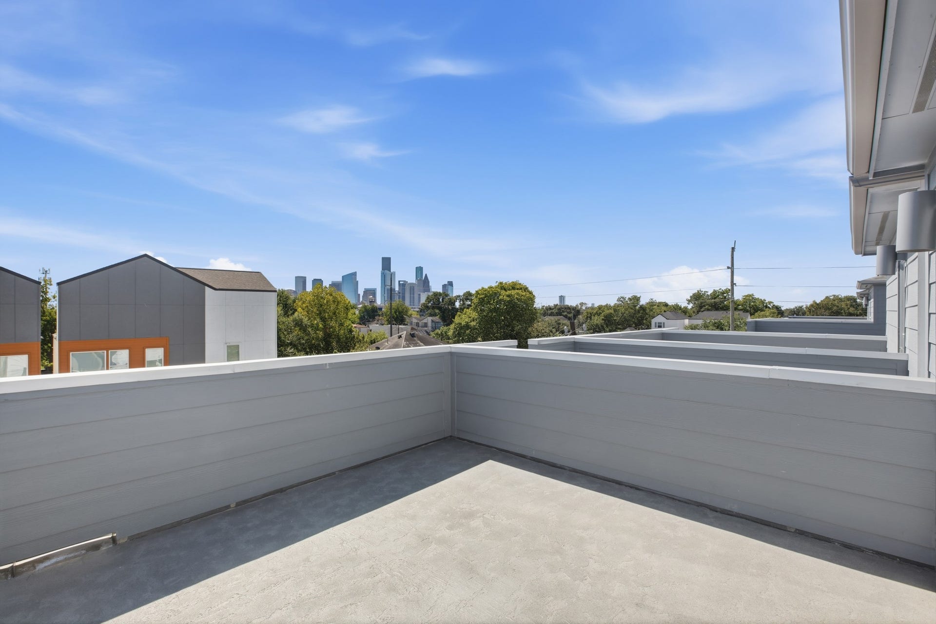 1811 Mills Street, Houston, TX 77026 Rooftop Balcony with Downtown Houston Views