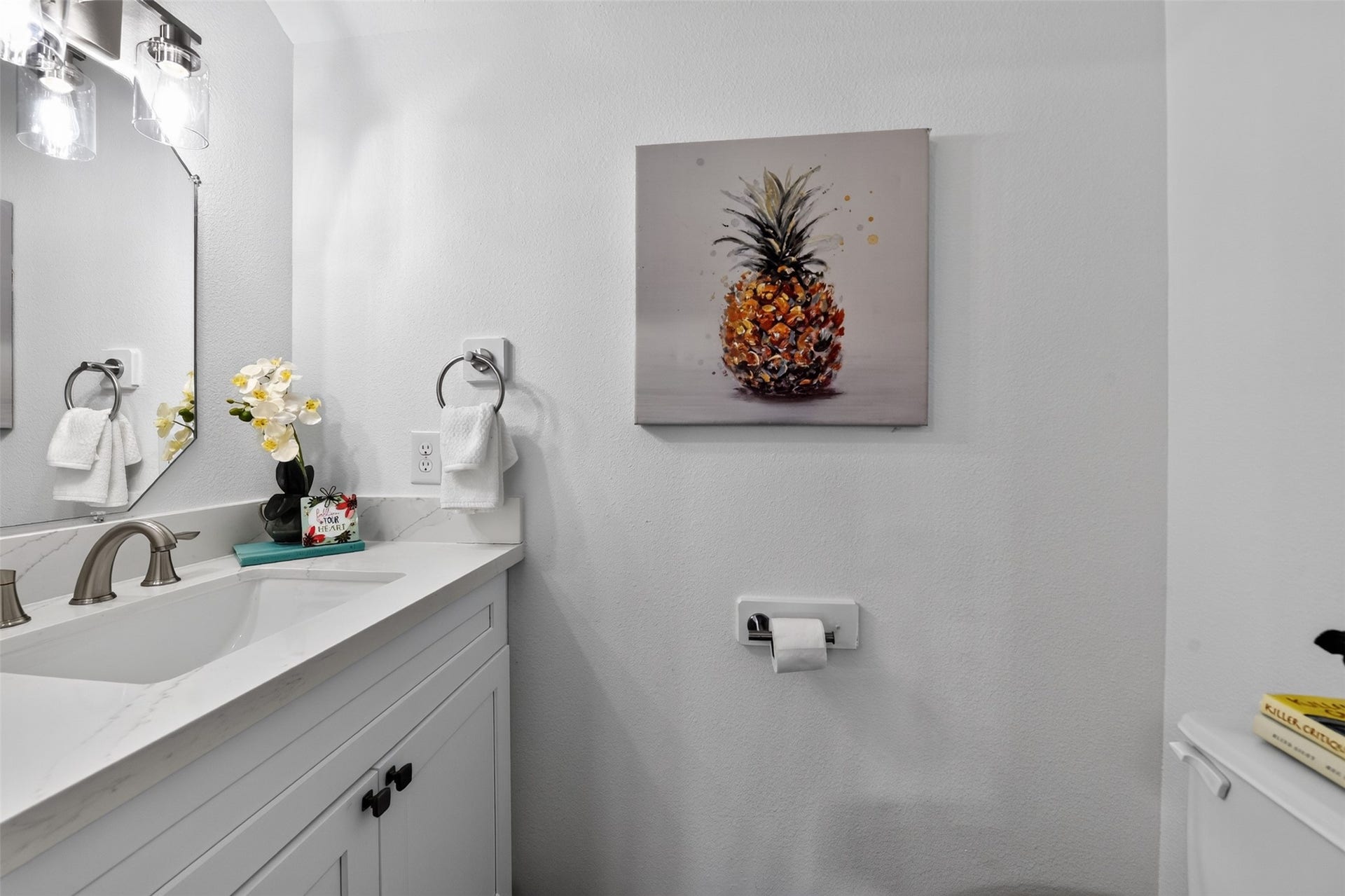 2203 Summit Pass Lane, League City, TX 77573 1/2 Bathroom has been updated as well.