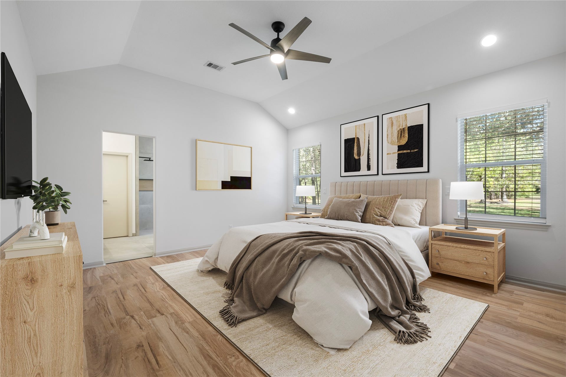 28614 Water Park Way, Spring, TX 77386 Primary bedroom is virtually staged