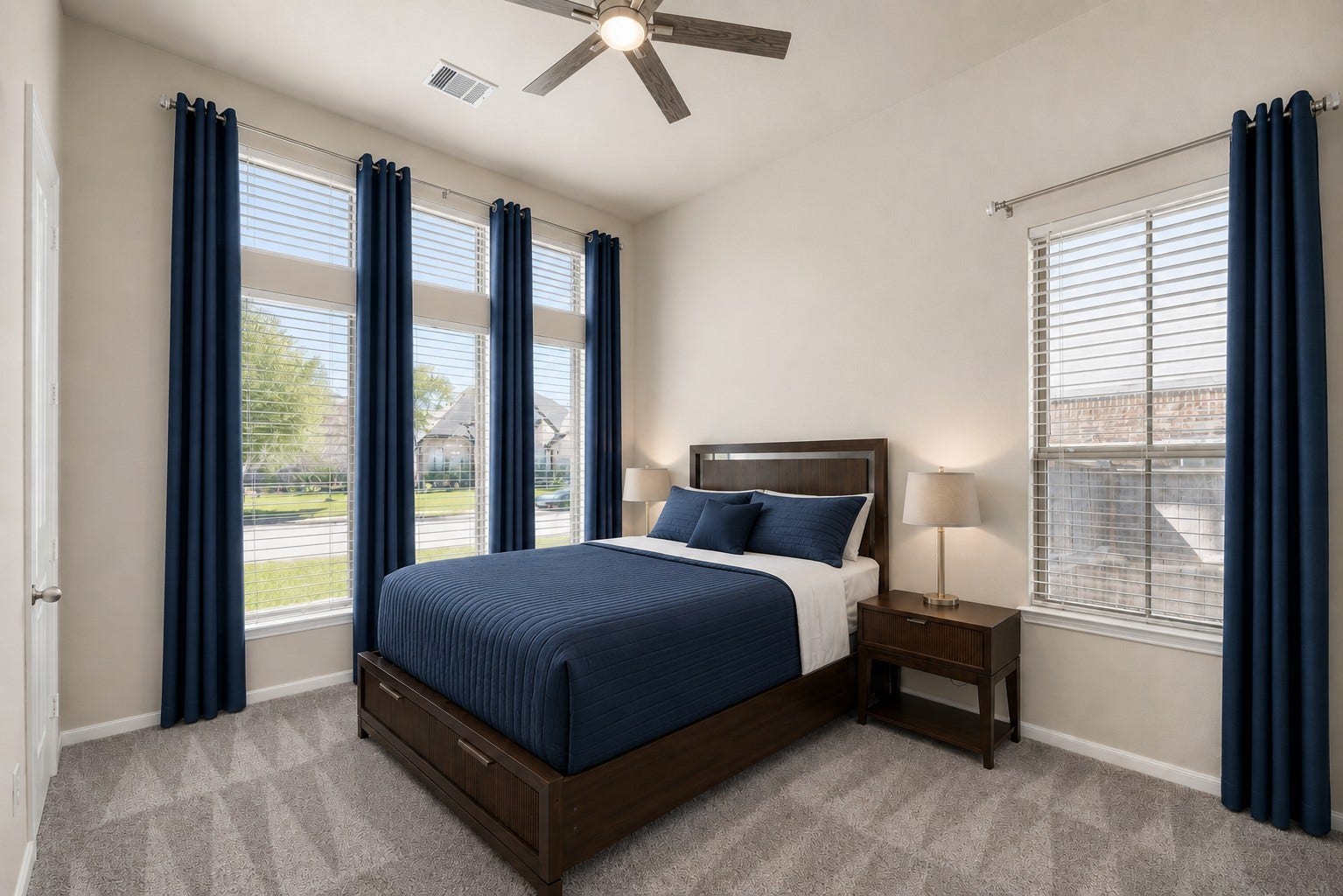 Bedroom 1 Downstairs- Spacious with floor to ceiling windows