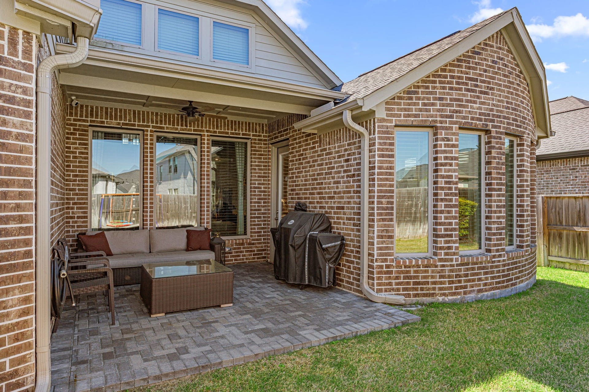 Upgraded brick patio