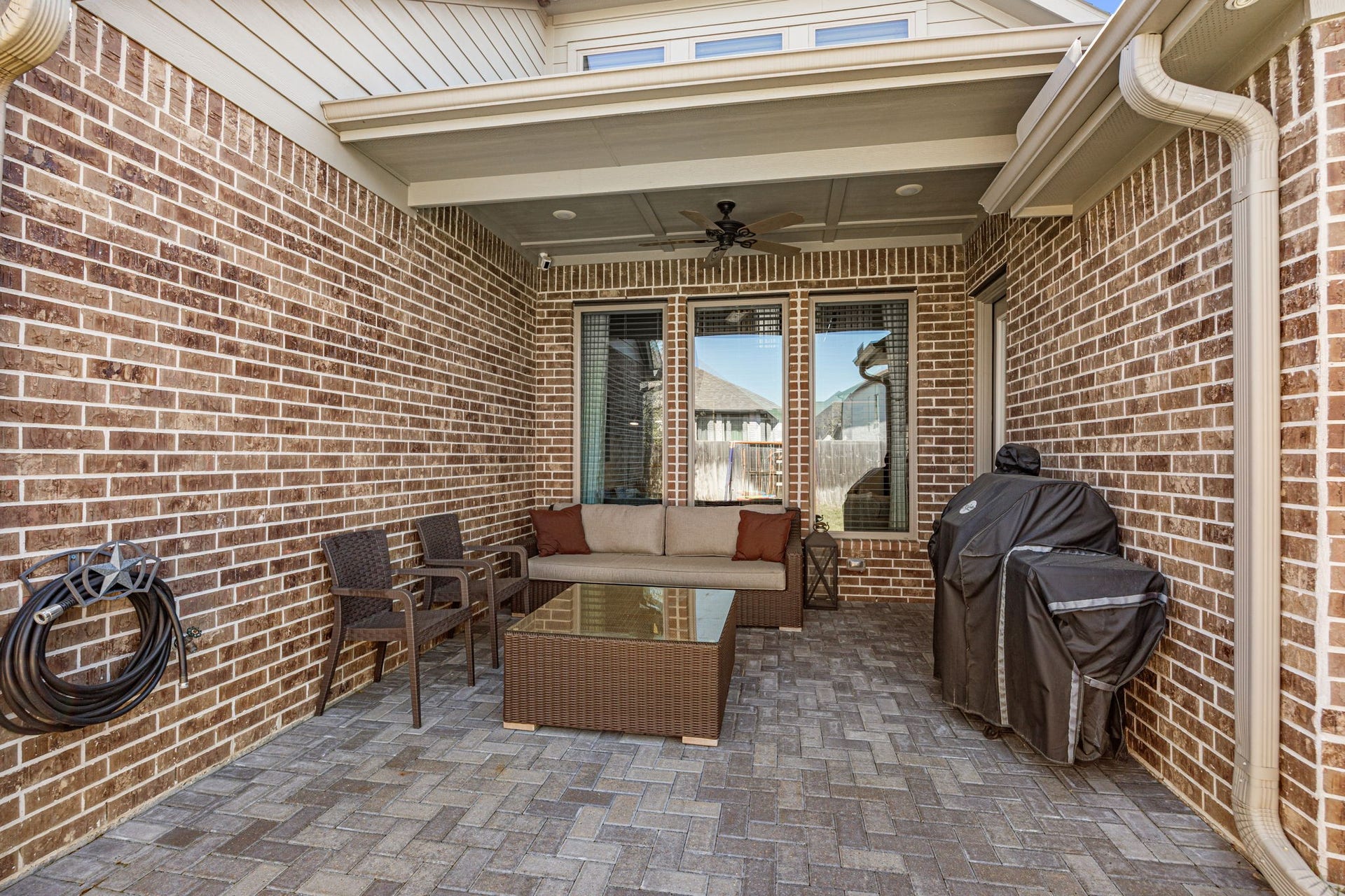 Enjoy those Texas days outdoors grilling on your covered patio