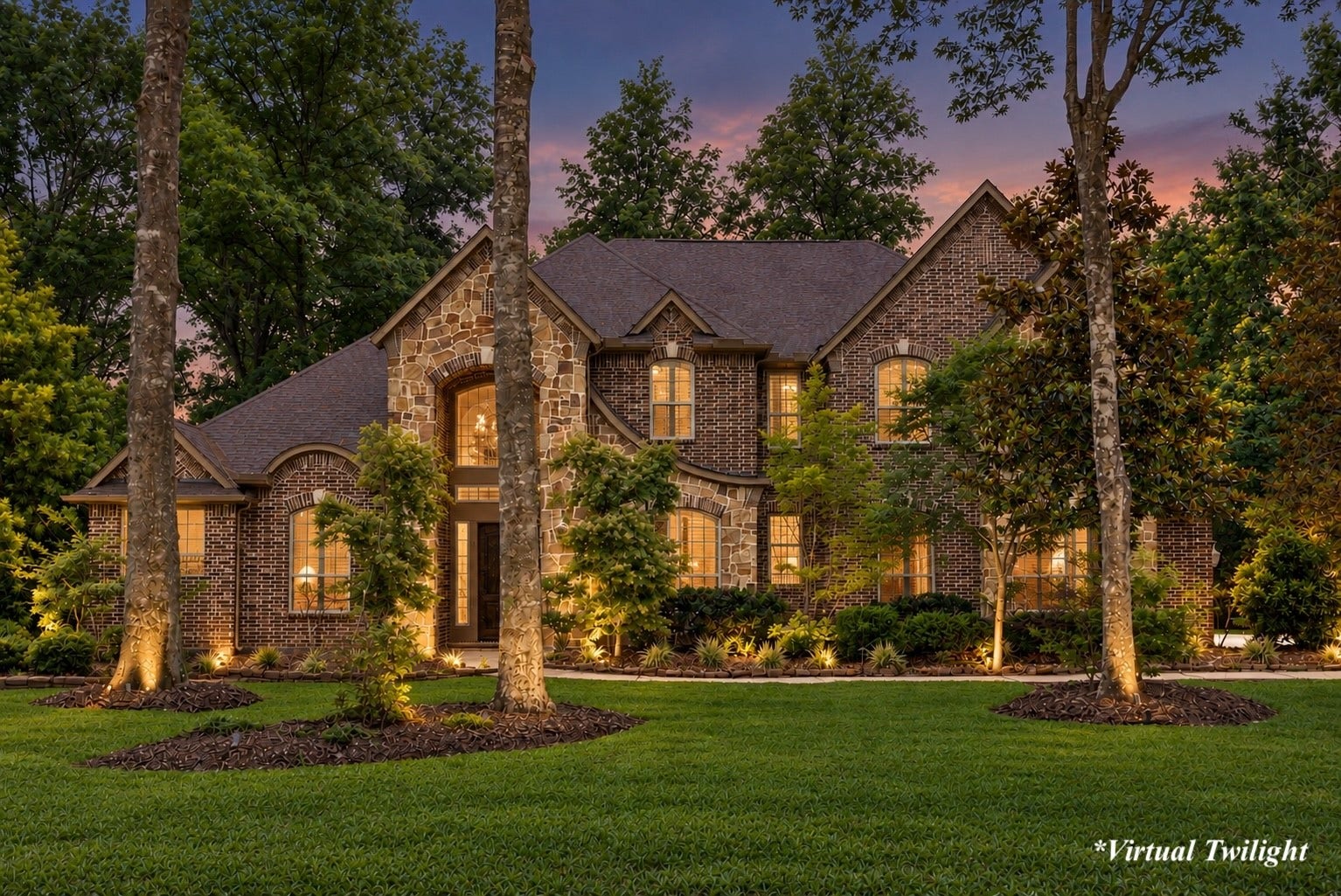 27015 Hidden Grove Landing Drive, Spring, TX 77386 Private, gated estate on 2 wooded acres in Benders Landing Estates. *Virtual Twilight