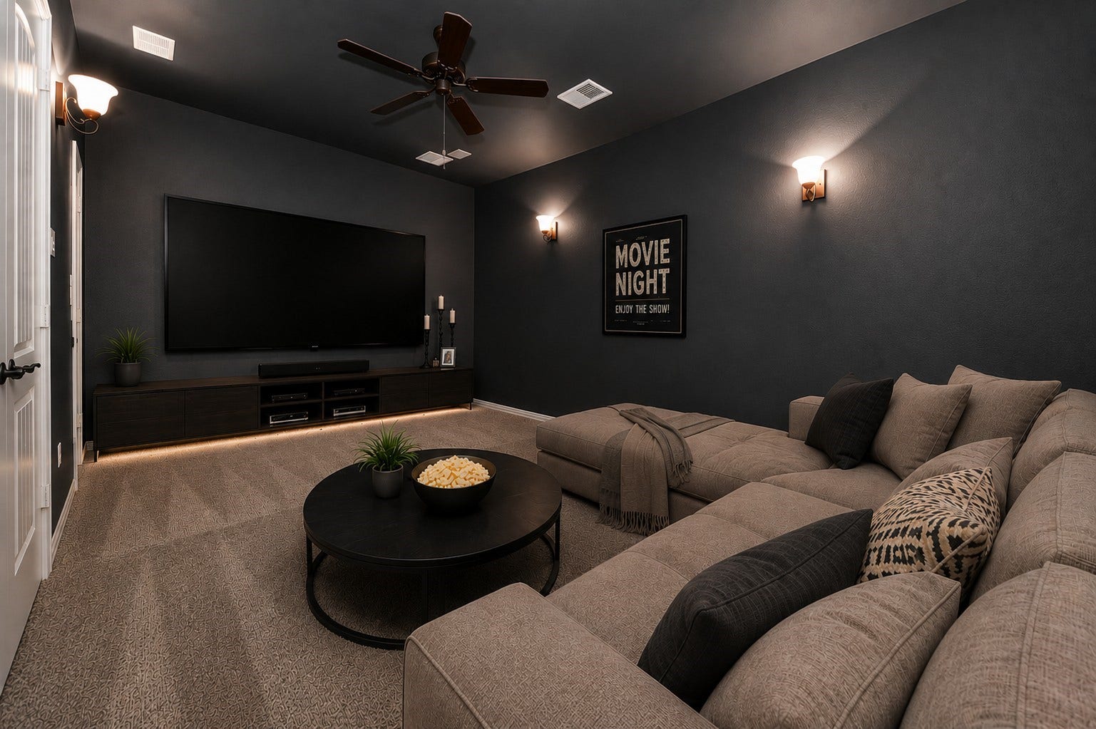 17307 Pentland Court, Richmond, TX 77407 Virtually staged media room.