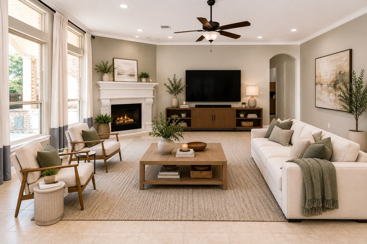 17307 Pentland Court, Richmond, TX 77407 Virtually staged living room.