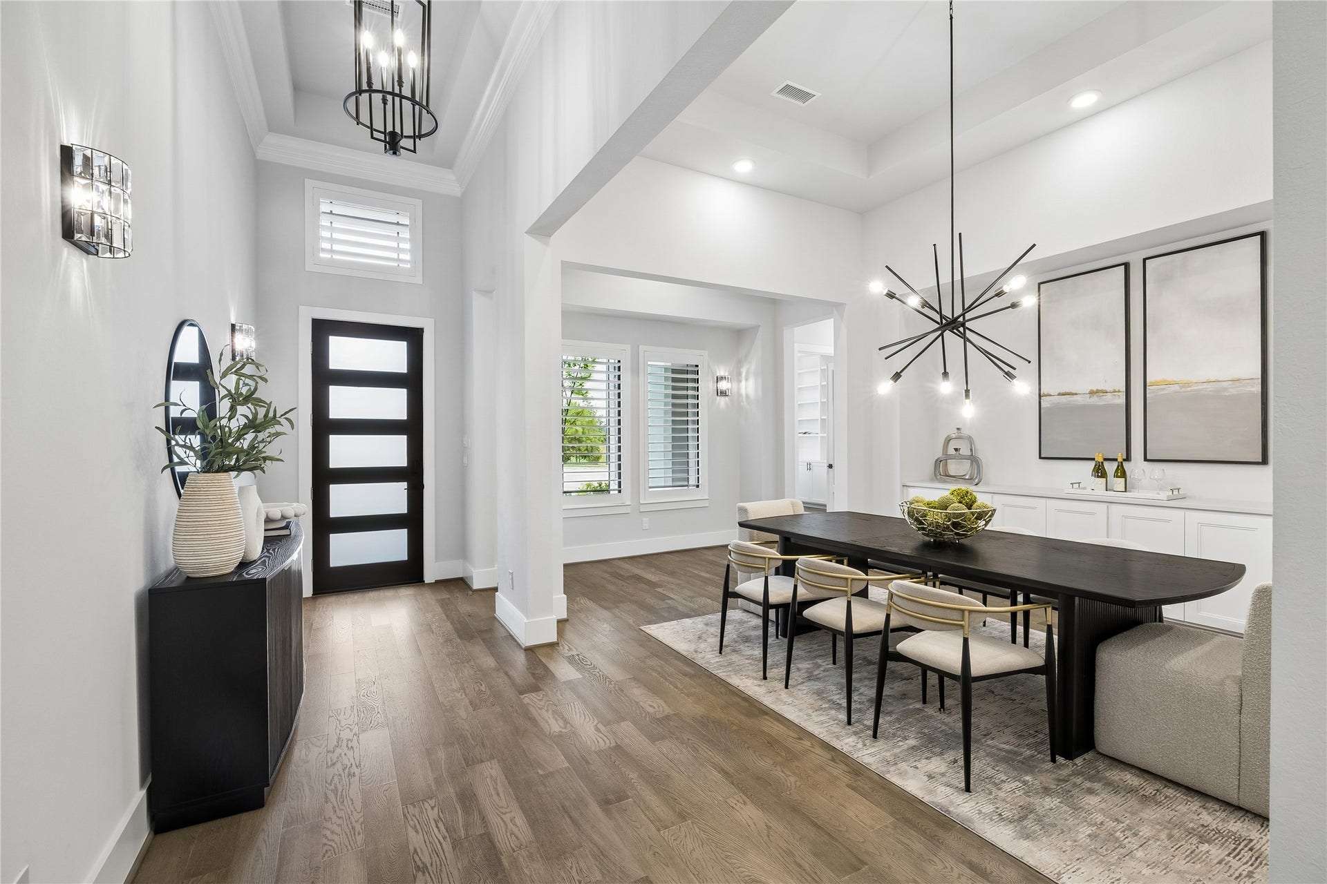 27720 Hazelbrook Lane, Spring, TX 77386 Your large 14'x12' (approximate) Dining Room is perfect for hosting large gatherings. Upgraded modern fixtures and wall sconces have been added to elevate the entire space
