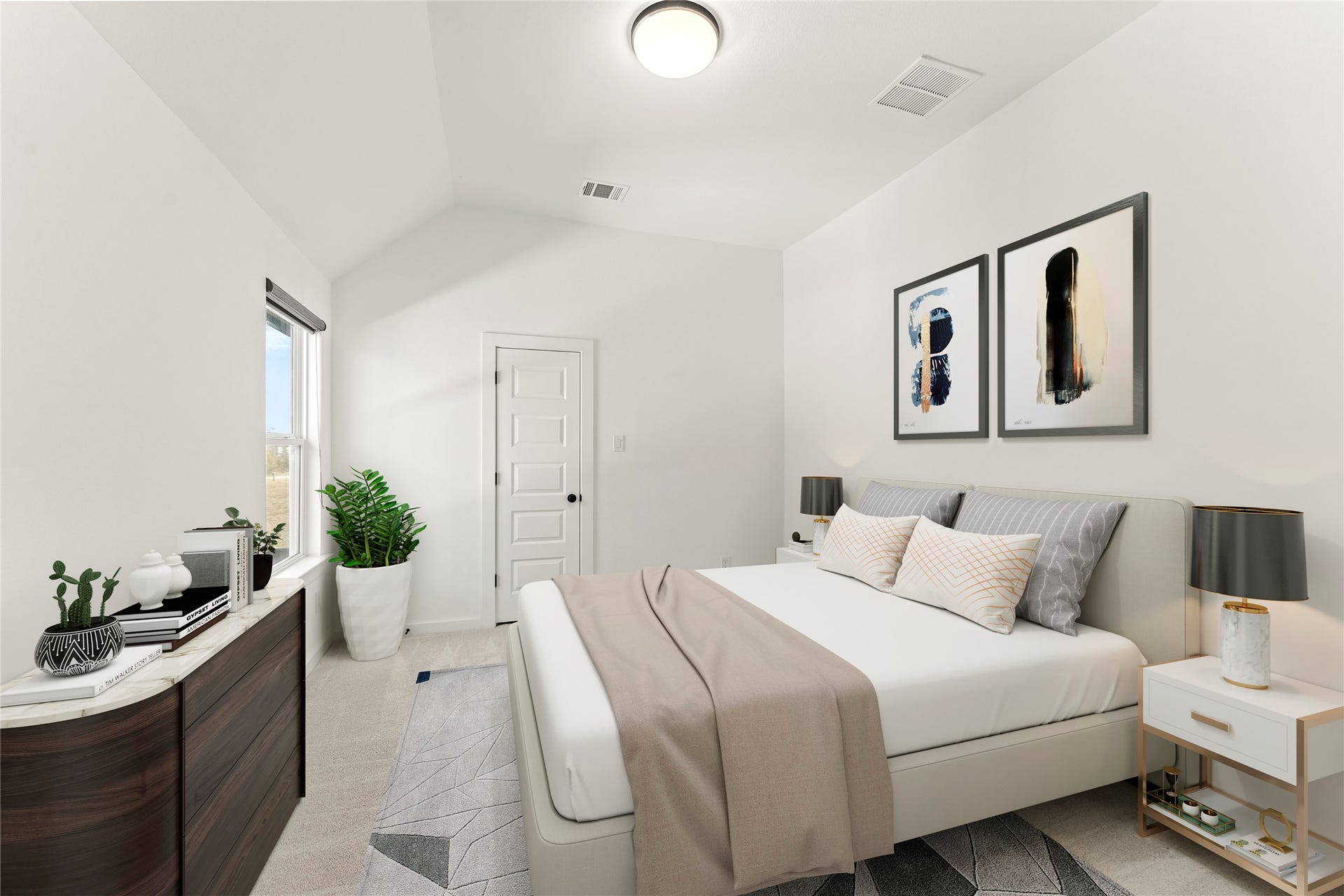 1934 Pleasant Grove Drive, Missouri City, TX 77459 The upstairs bedroom serves as a private guest suite, featuring its own dedicated bathroom and walk-in closet! Its tucked away from the main living areas, providing a quiet and comfortable space for visitors or older children.