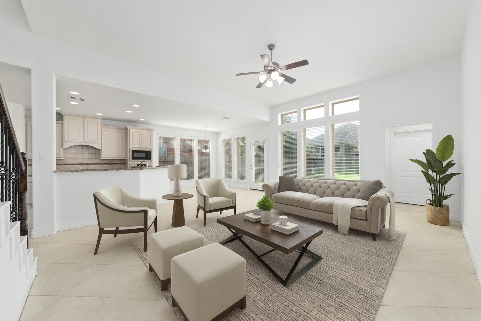 Virtually Staged - The perfect gathering space in this expansive family room.