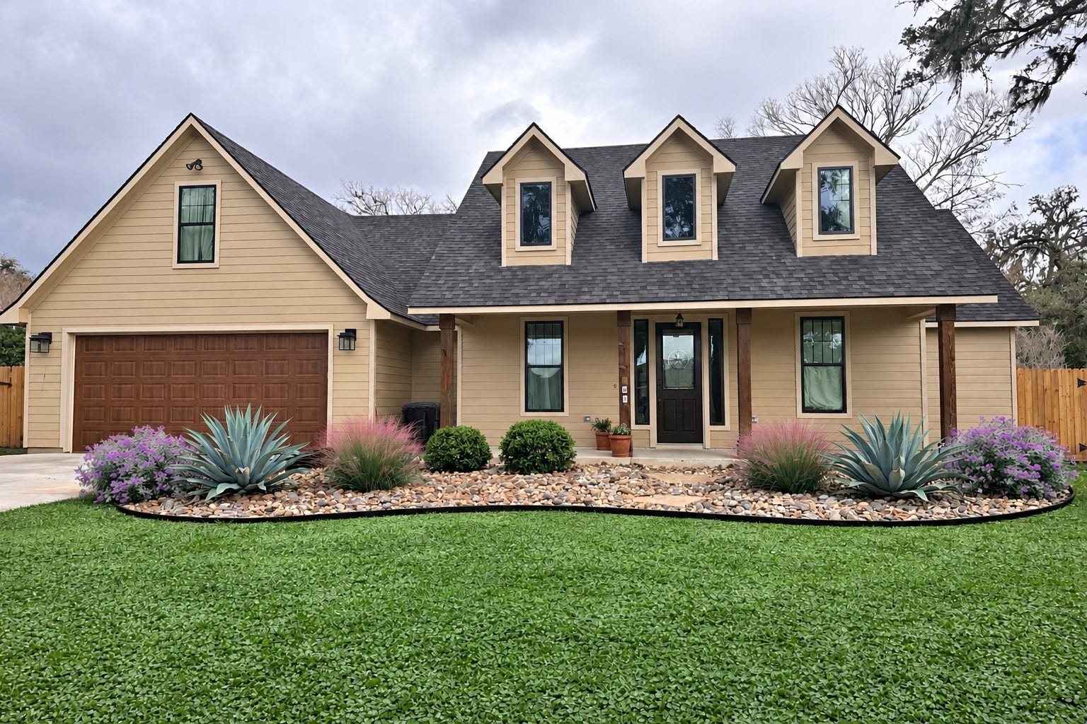 103 Begonia, Lake Jackson, TX 77566 Front exterior-landscaping virtually enhanced
